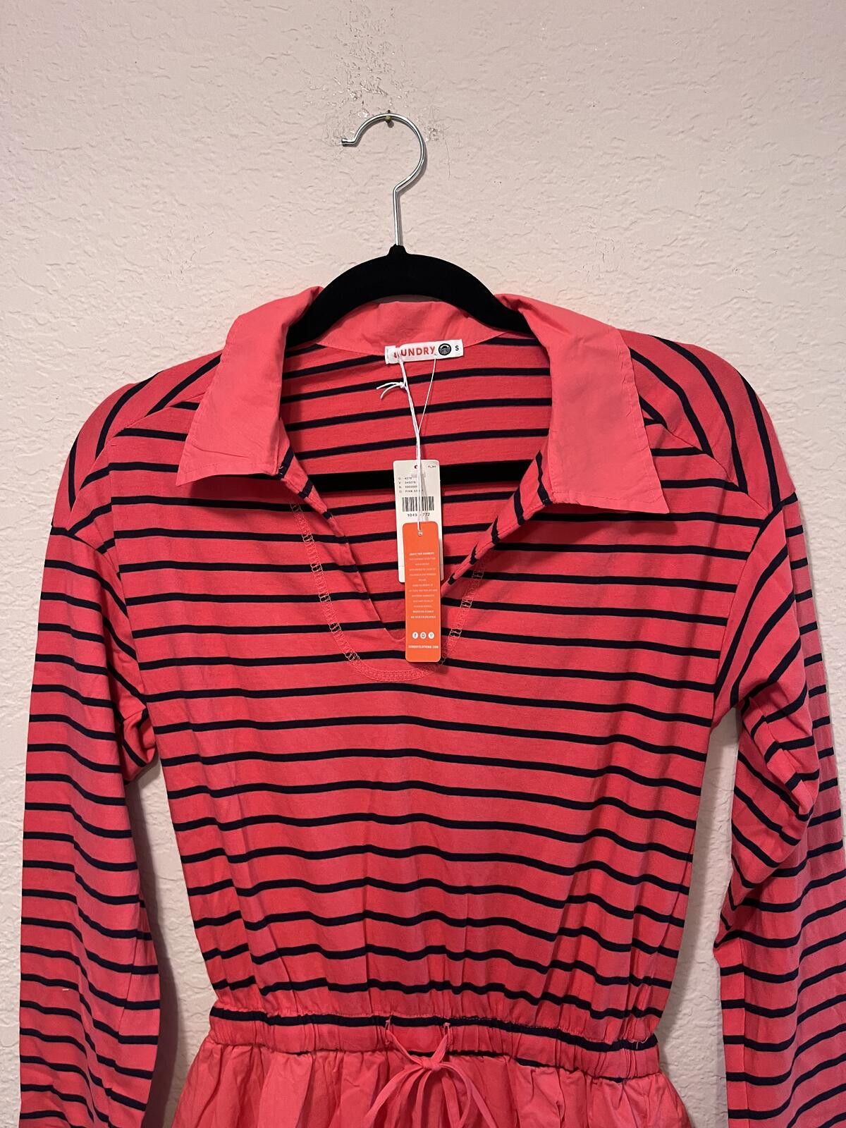 Other Anthropologie Sundry Neon Pink Stripe Bubble Hem Mini Dress Size S / US 4 / IT 40 - 4 Thumbnail