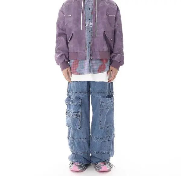VIBE Retro washed distressed multi-pocket cargo jeans Size US 31 - 5 Thumbnail
