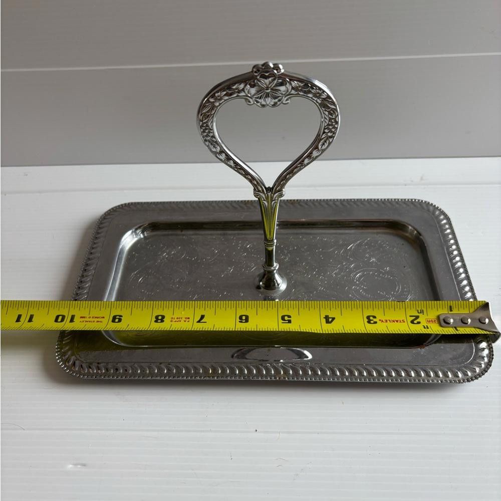Designer Vintage Chrome Metal Cheese Tray Size ONE SIZE - 2 Thumbnail
