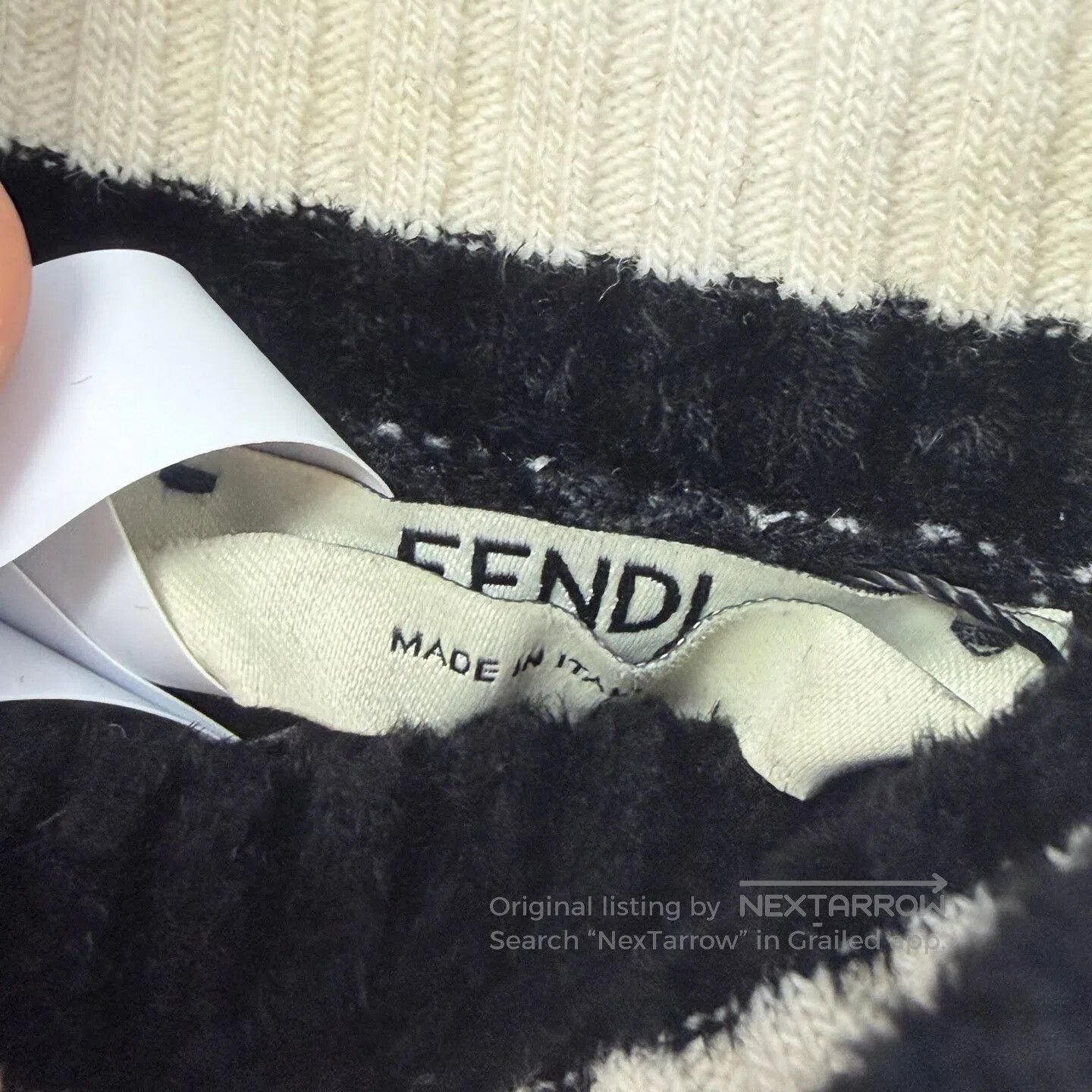 Fendi FENDI Black and White Monogrammed 40 Knit Shawl| Size M / US 6-8 / IT 42-44 - 2 Thumbnail