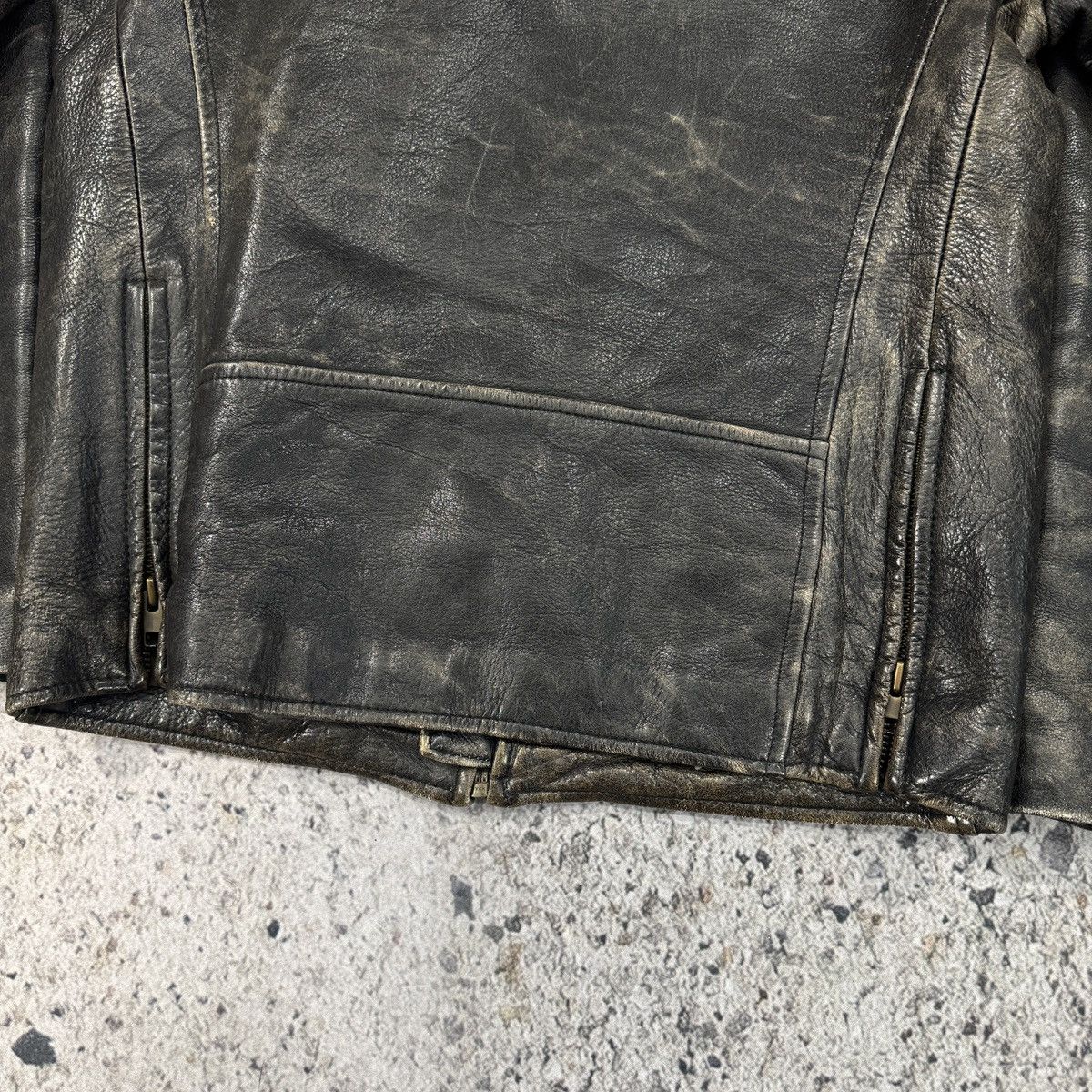 Levi's Vintage Levi's Faded Leather Cafe Racer Style Zip Jacket Size US S / EU 44-46 / 1 - 10 Thumbnail