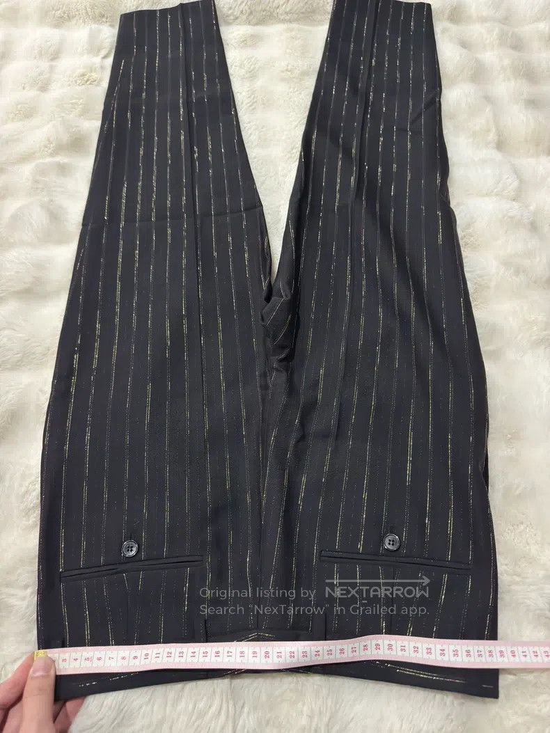 Saint Laurent Paris Saint Laurent Paris Black Gold Dress Pants Size US 28 / EU 44 - 6 Thumbnail