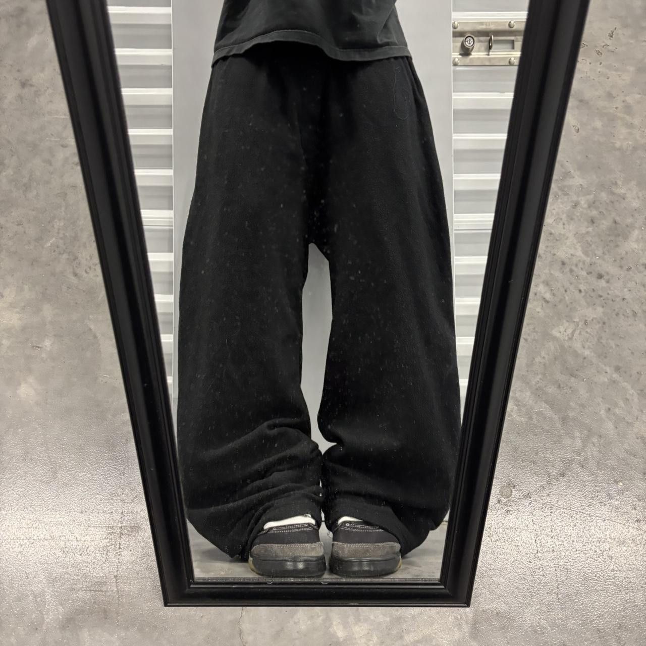 Japanese Brand × Vintage Crazy Vintage Y2K/2000s Baggy Black Fleece Comfy Skater Essential Sweatpants! Size US 36 / EU 52 - 1 Thumbnail