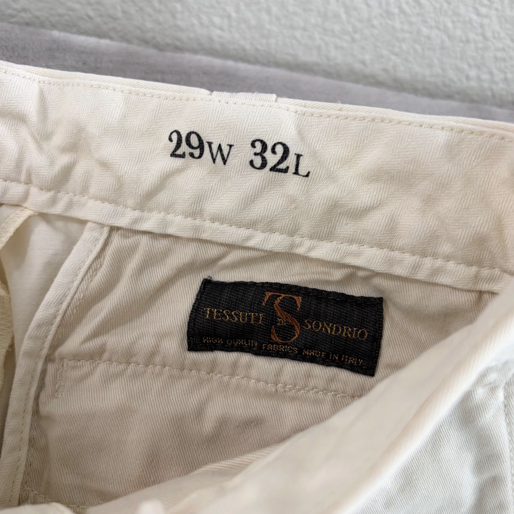 Wallace & Barnes Wallace & Barnes Chino Pants Men 29x32 Ivory Slim Flat Front Pockets 29in Inseam Size US 29 - 3 Thumbnail