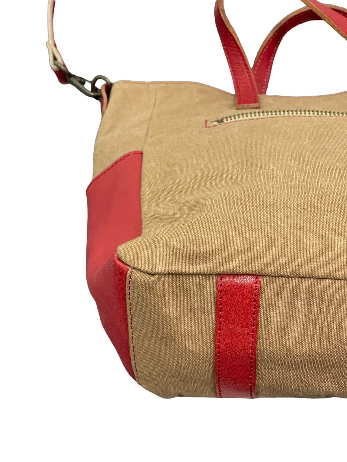 Japanese Brand Leather Cotton Canvas Lily Japan Sling Cross Body Bag 4🟩 Size ONE SIZE - 5 Thumbnail