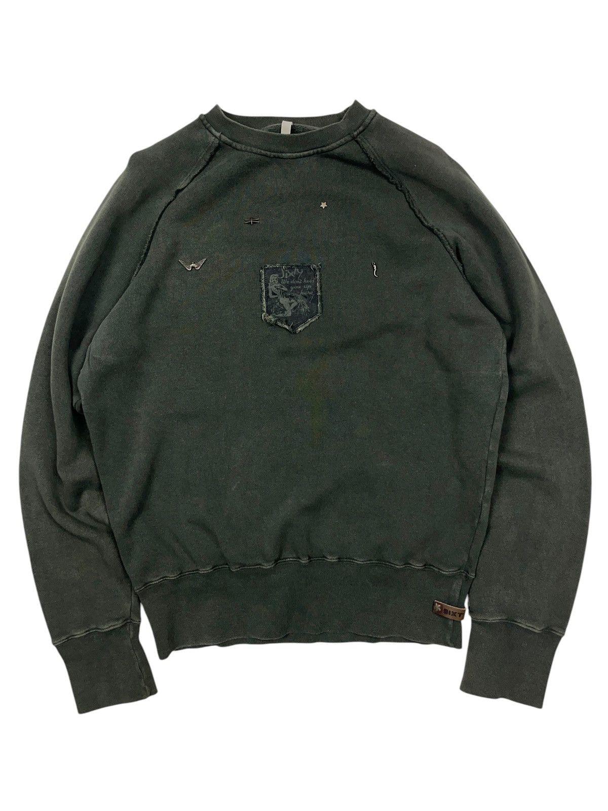 Japanese Brand × Vintage Vintage 90s Miss Sixty Khaki Military Style Sweatshirt Size US M / EU 48-50 / 2 - 1 Thumbnail