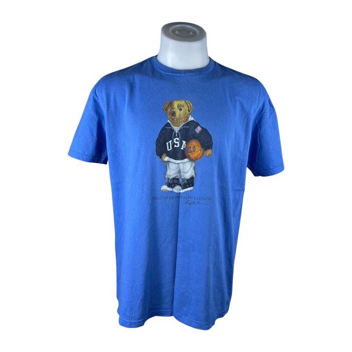 Polo Ralph Lauren × U.S. Polo Assn. Polo Bear Laugh Lauren Vintage Polo Bear 90sT-shirt Size US L / EU 52-54 / 3 - 2 Thumbnail