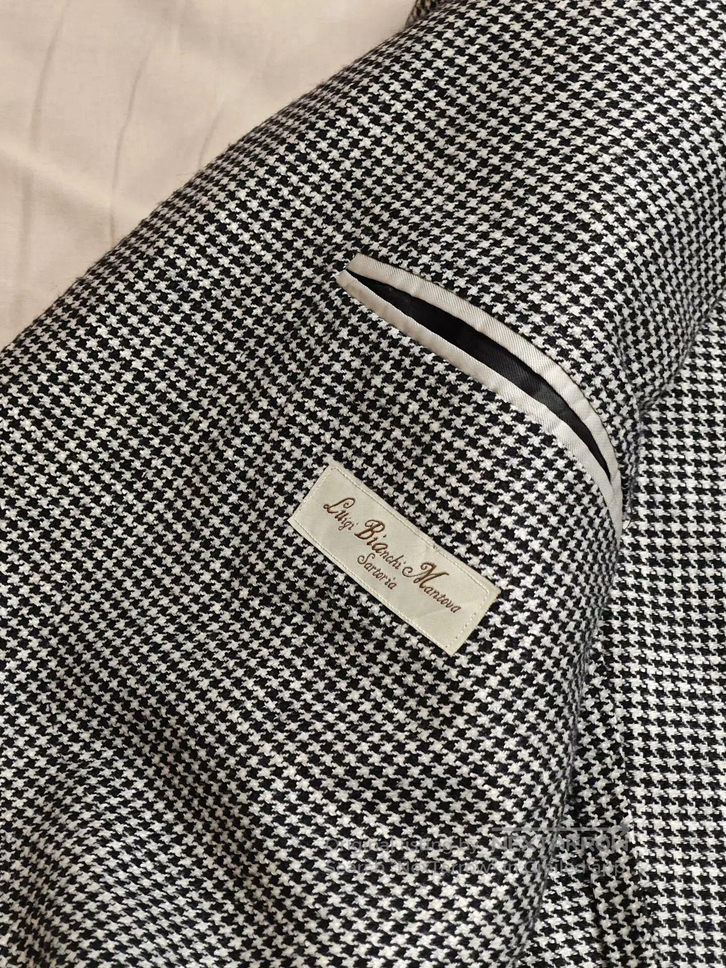 Luigi Bianchi Italian Black and White Check Blazer. Size US M / EU 48-50 / 2 - 7 Thumbnail
