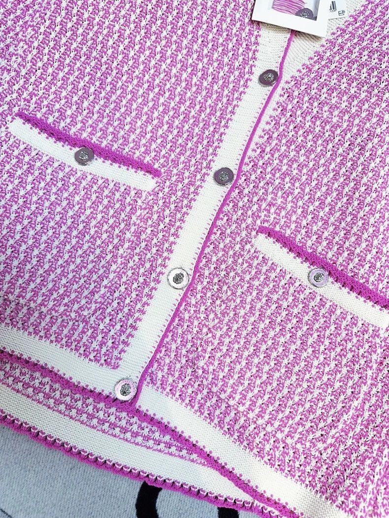 Chanel Chanel Pink Purple White Plaid Cardigan Coat Size M / US 6-8 / IT 42-44 - 4 Thumbnail