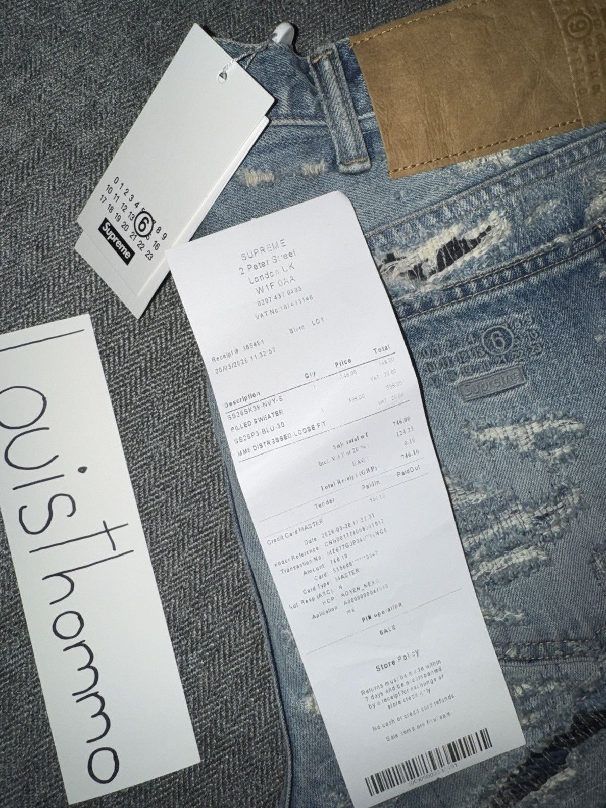 Maison Margiela × Supreme Supreme x MM6 Maison Margiela Distressed Loose Fit jean Size US 30 / EU 46 - 9 Thumbnail