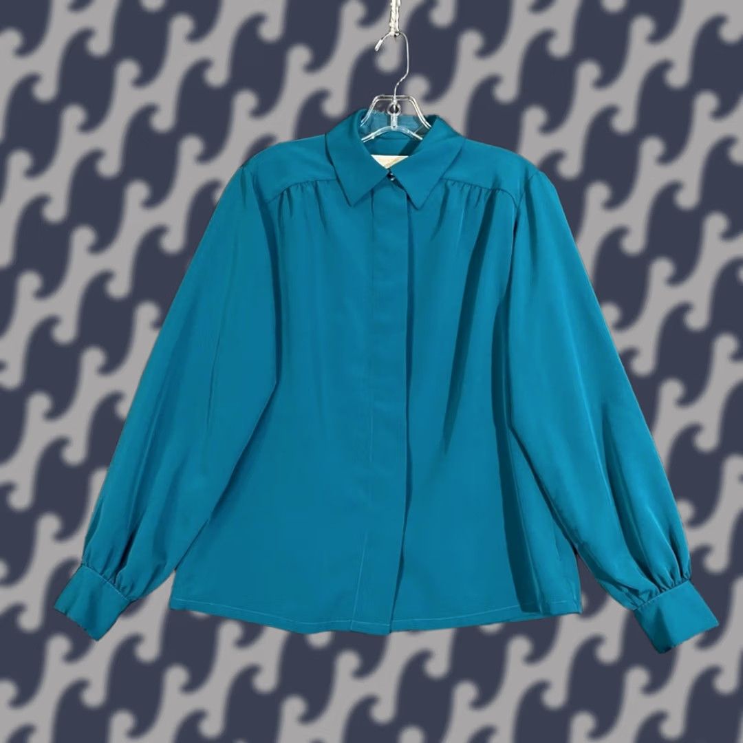 Pendleton VINTAGE Pendleton Blouse Blue Button Up Long Sleeve Women's 10 Size L / US 10 / IT 46 - 1 Thumbnail