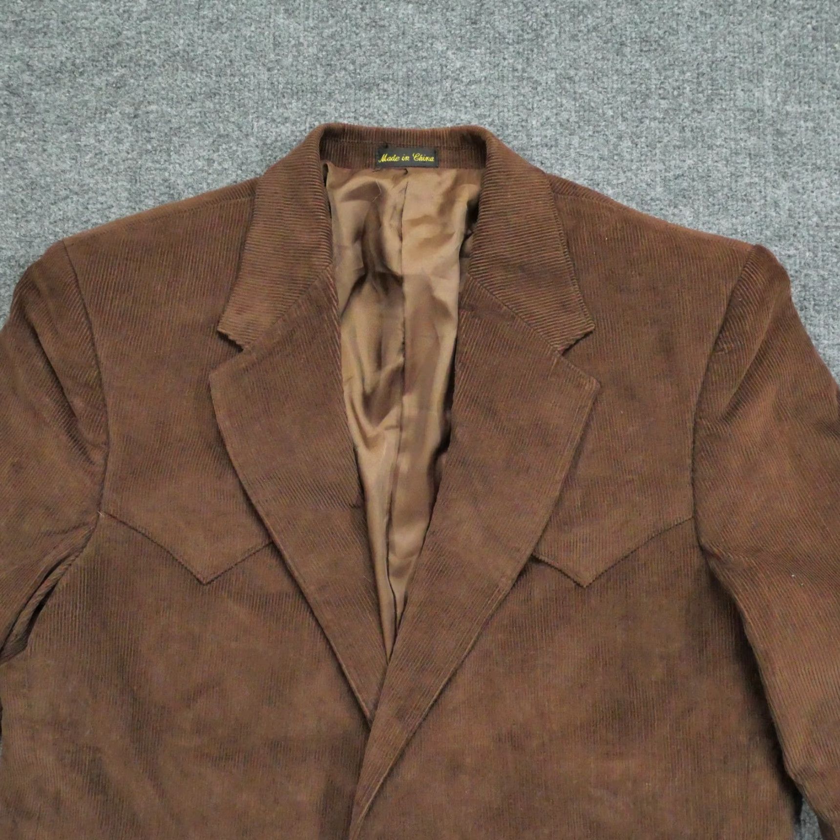 Vintage Circle S Blazer Mens 44 L Long Brown Corduroy Elbow Pads Western Country Jacket Size 44R - 2 Thumbnail