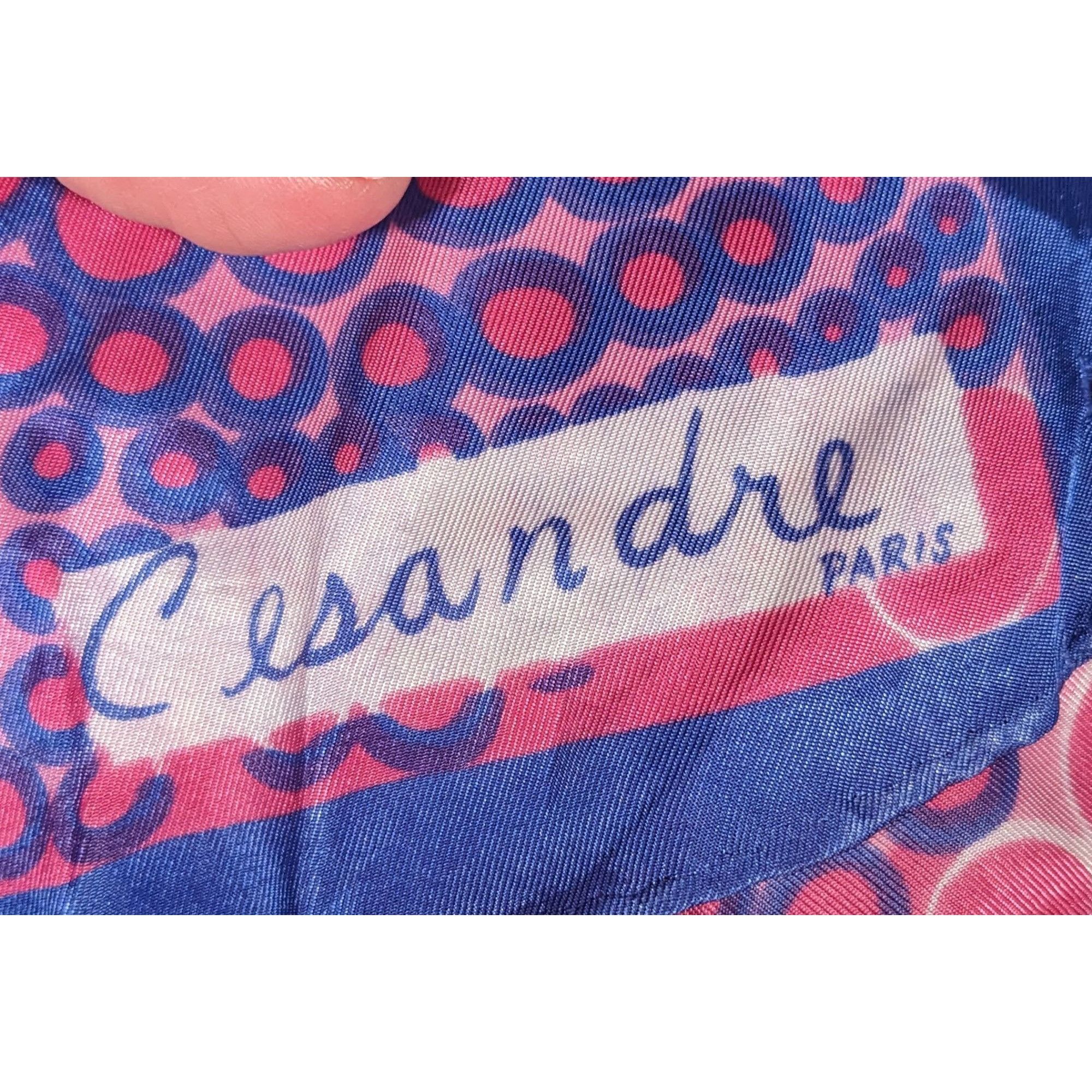 Other Vintage Cesandre Paris Pink And Purple Abstract Bubble Scarf Size ONE SIZE - 10 Thumbnail