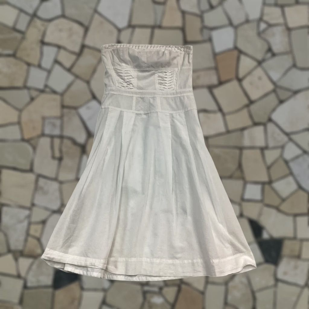 Express Express Women Sundress Knee Length White 10 Strapless Boning Dress Summer 10 Womens 10 - Pre-Owned Like New Size L / US 10 / IT 46 - 1 Thumbnail