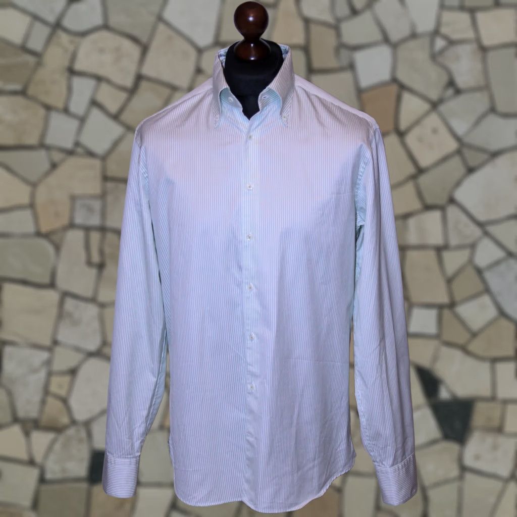 Vintage Stenströms Dress Shirt Long Sleeves Mens 41 16 Multicoloured Cotton 100% Regular Fit Shirt Size US L / EU 52-54 / 3 - 1 Thumbnail