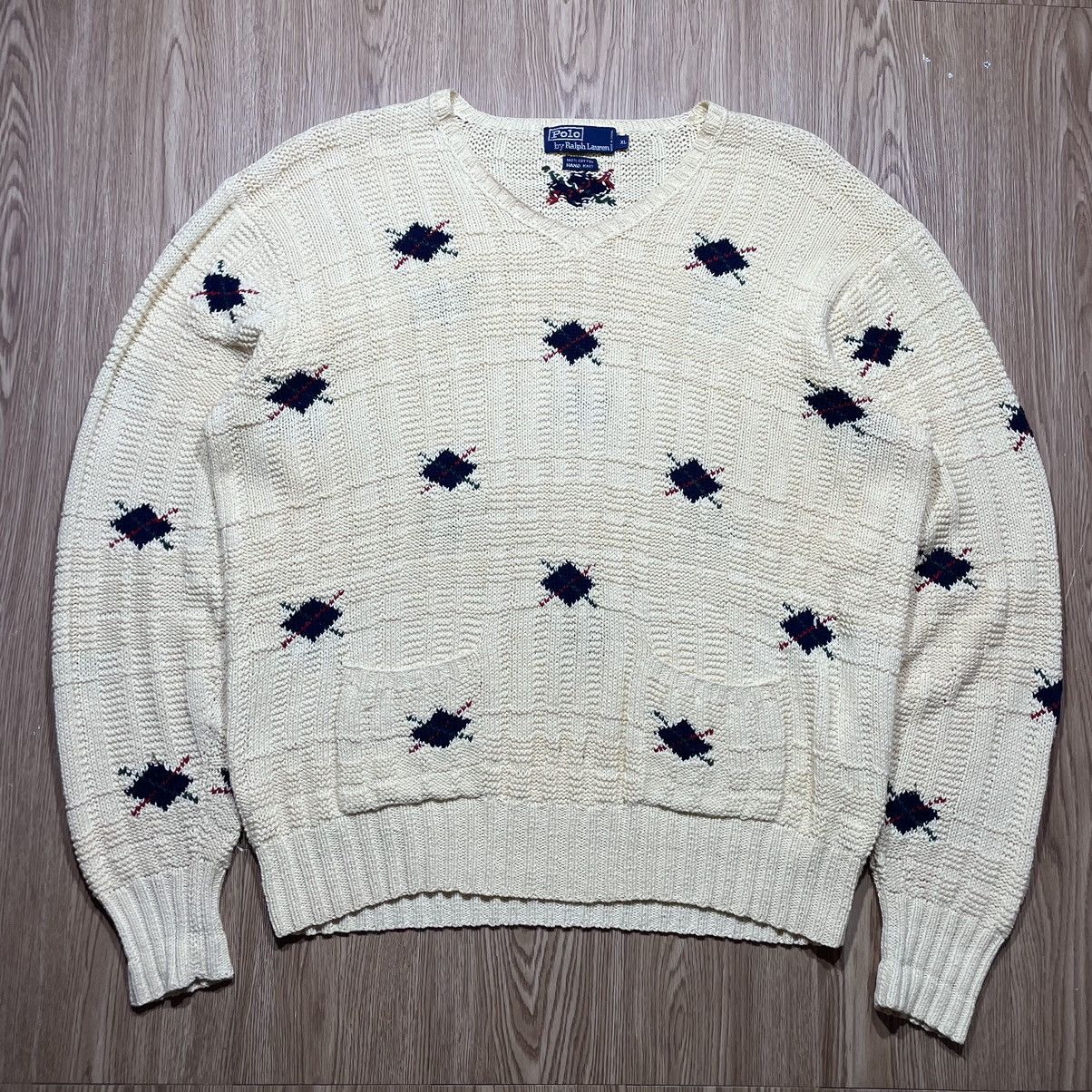 Polo Ralph Lauren × Vintage Sweater Polo Vintage Hand Knit Size US XL / EU 56 / 4 - 3 Thumbnail