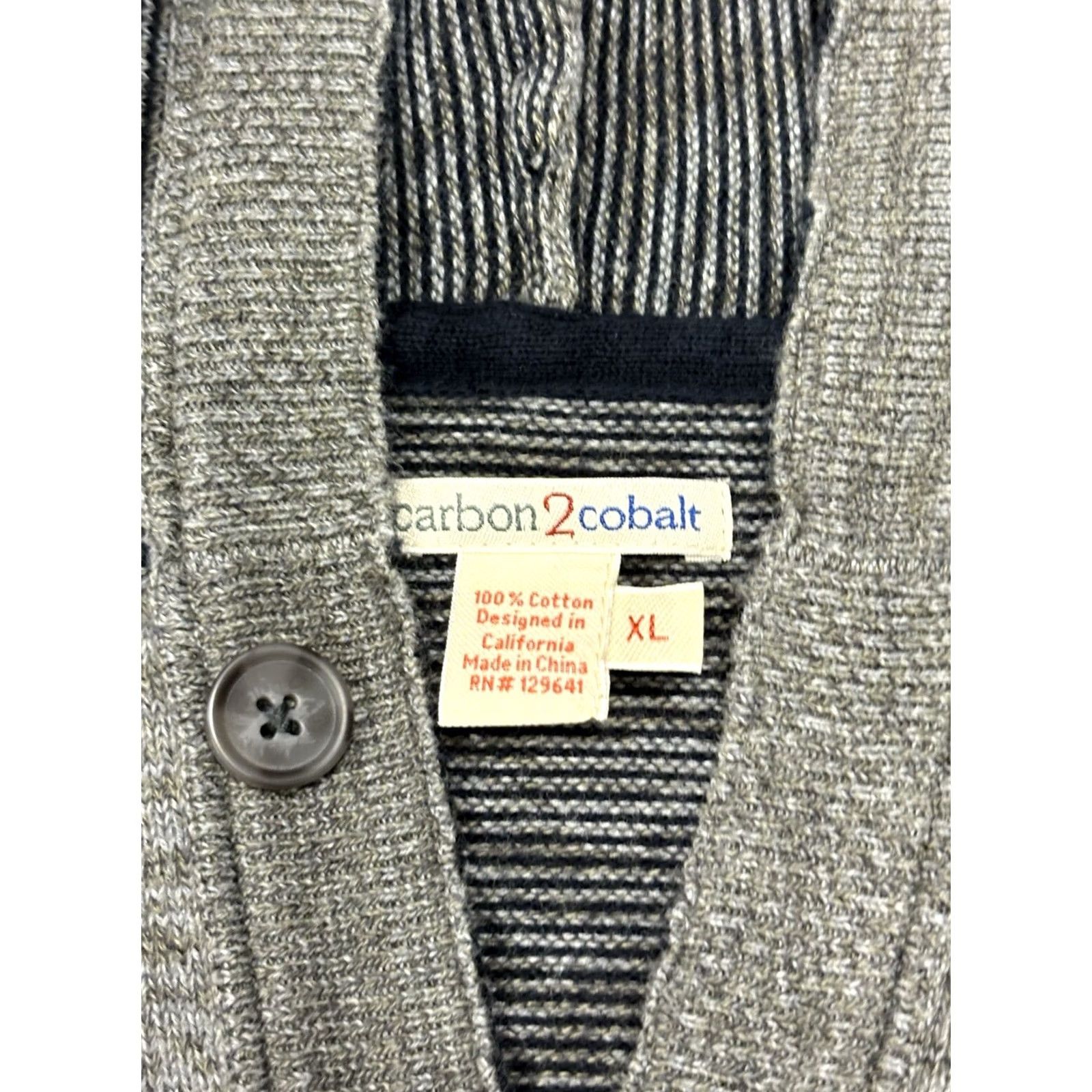 Carbon2Cobalt Carbon 2 Cobalt Button Up Hooded Cardigan Sweater Men's XL Gray/Brown Striped Size US XL / EU 56 / 4 - 2 Thumbnail