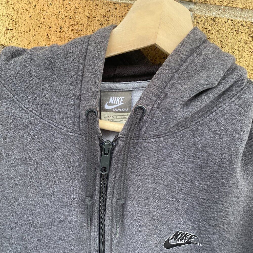Nike × Vintage Vintage 90s Nike Gray Tag Full Zip Sweater Hoodie Large Hea Size US L / EU 52-54 / 3 - 5 Thumbnail