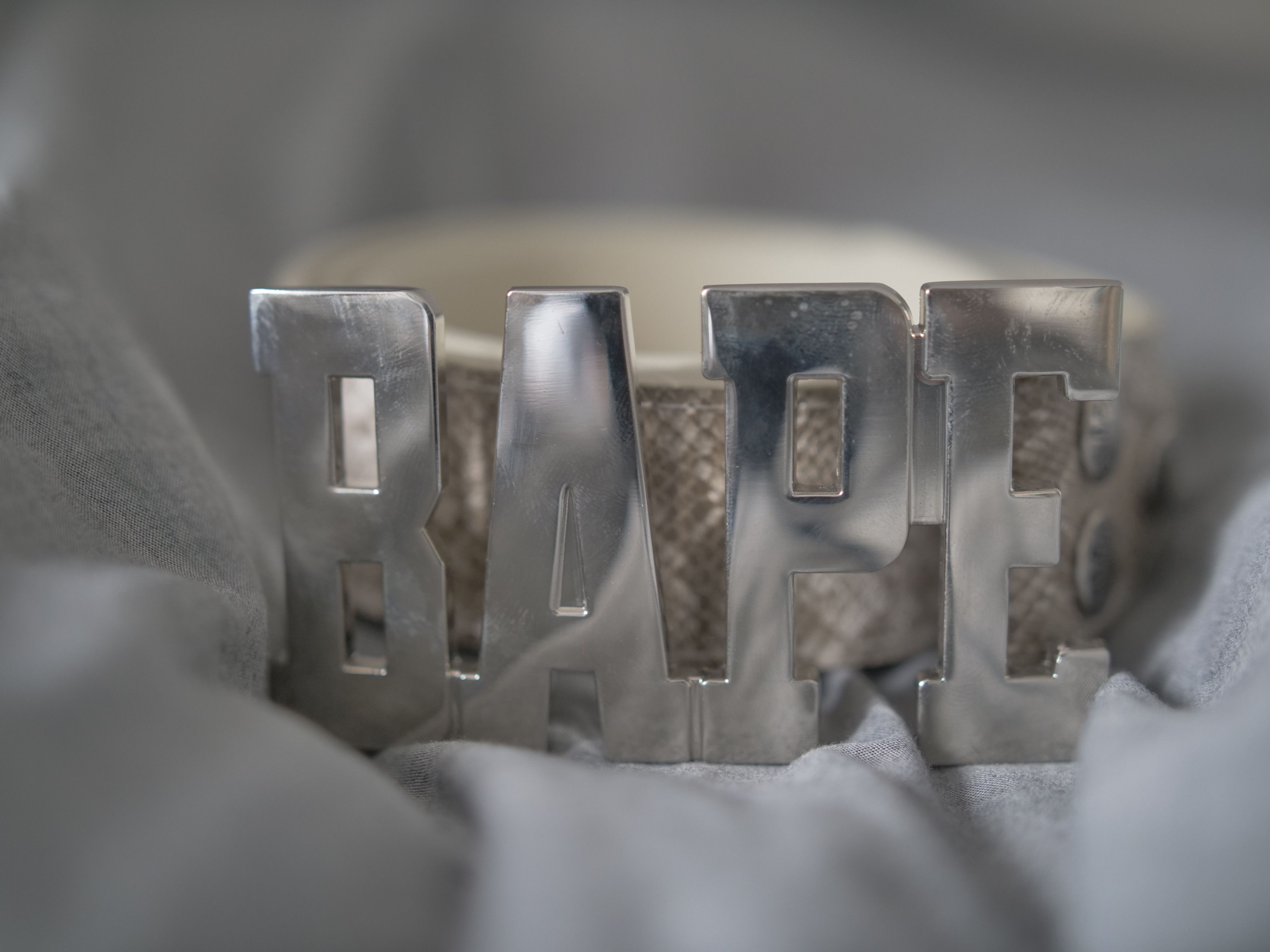 image of Bape Snakeskin Belt in Beige, Men's
