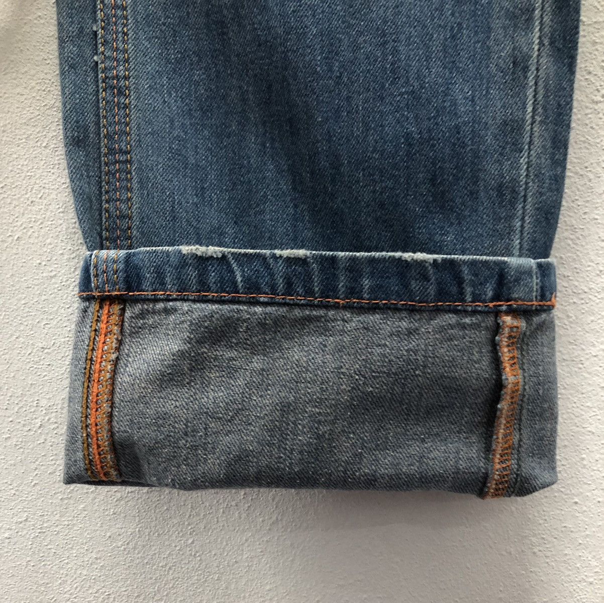 Japanese Brand GENOESE Cargo Denim Jeans Medium Distressed Workwear Style Size US 33 - 13 Thumbnail