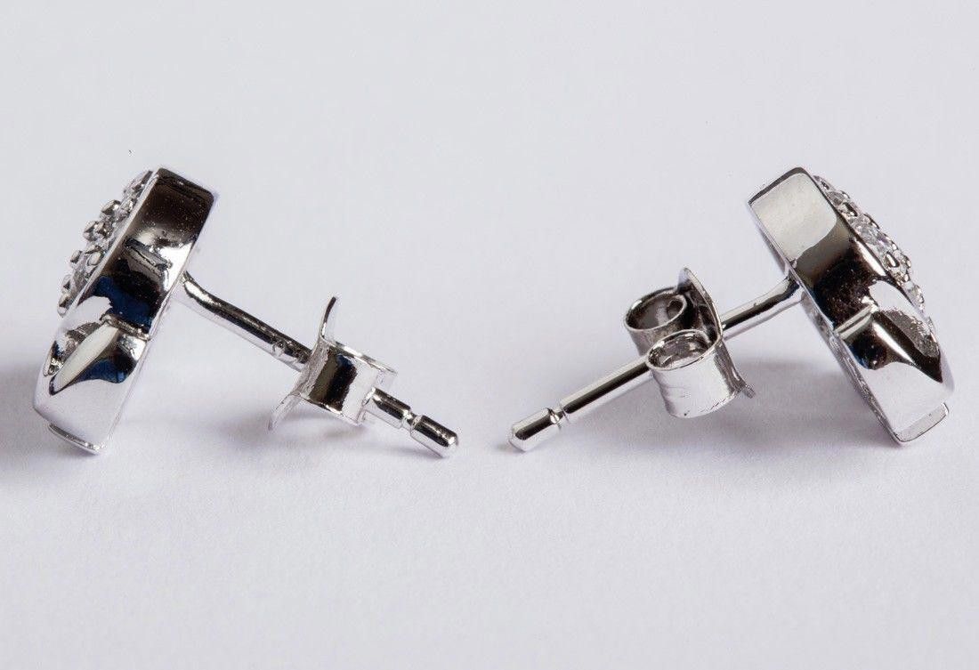 Sterling Silver Sterling Silver Cubic Zirconia Elephant Earrings Size ONE SIZE - 2 Thumbnail