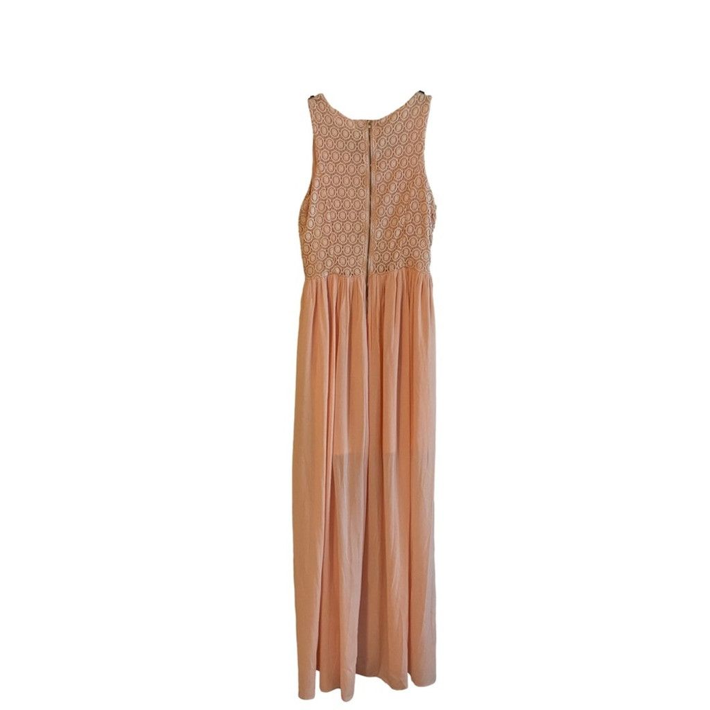 Other Altar'd State sz M Lace Sleeveless Peach Hi Lo Maxi Dress Size M / US 6-8 / IT 42-44 - 9 Thumbnail