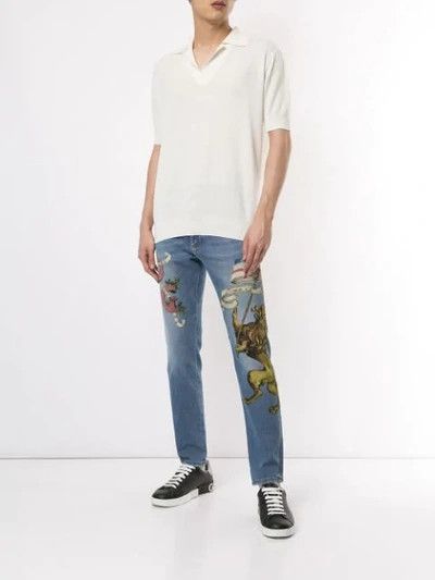 Dolce & Gabbana o1y0125 Logo Jeans in Blue Size US 34 / EU 50 - 2 Thumbnail