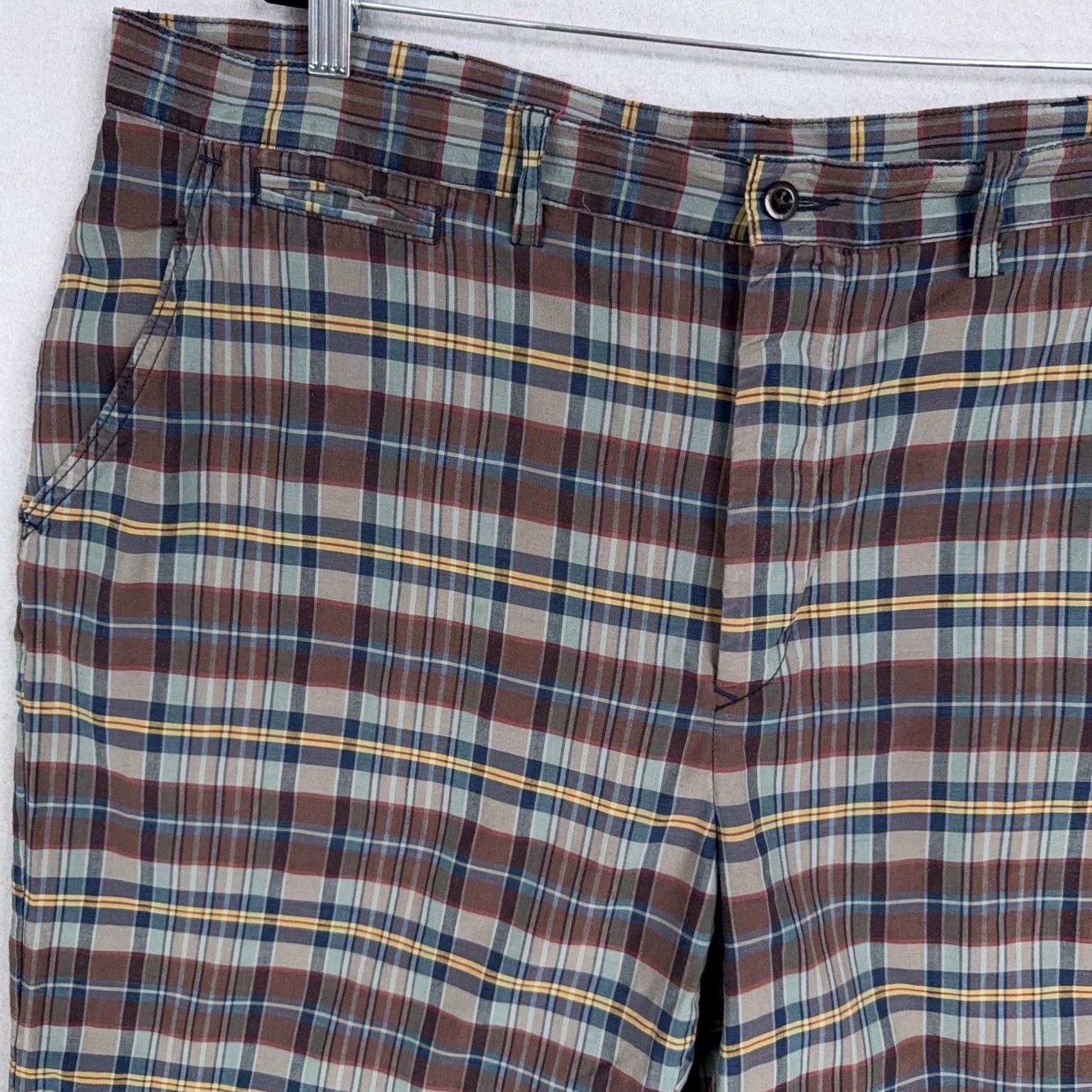 Polo Ralph Lauren Polo Ralph Lauren Shorts Mens 40 Brown Plaid Chino Summer Preppy Button Fly Casual Size US L / EU 52-54 / 3 - 2 Thumbnail