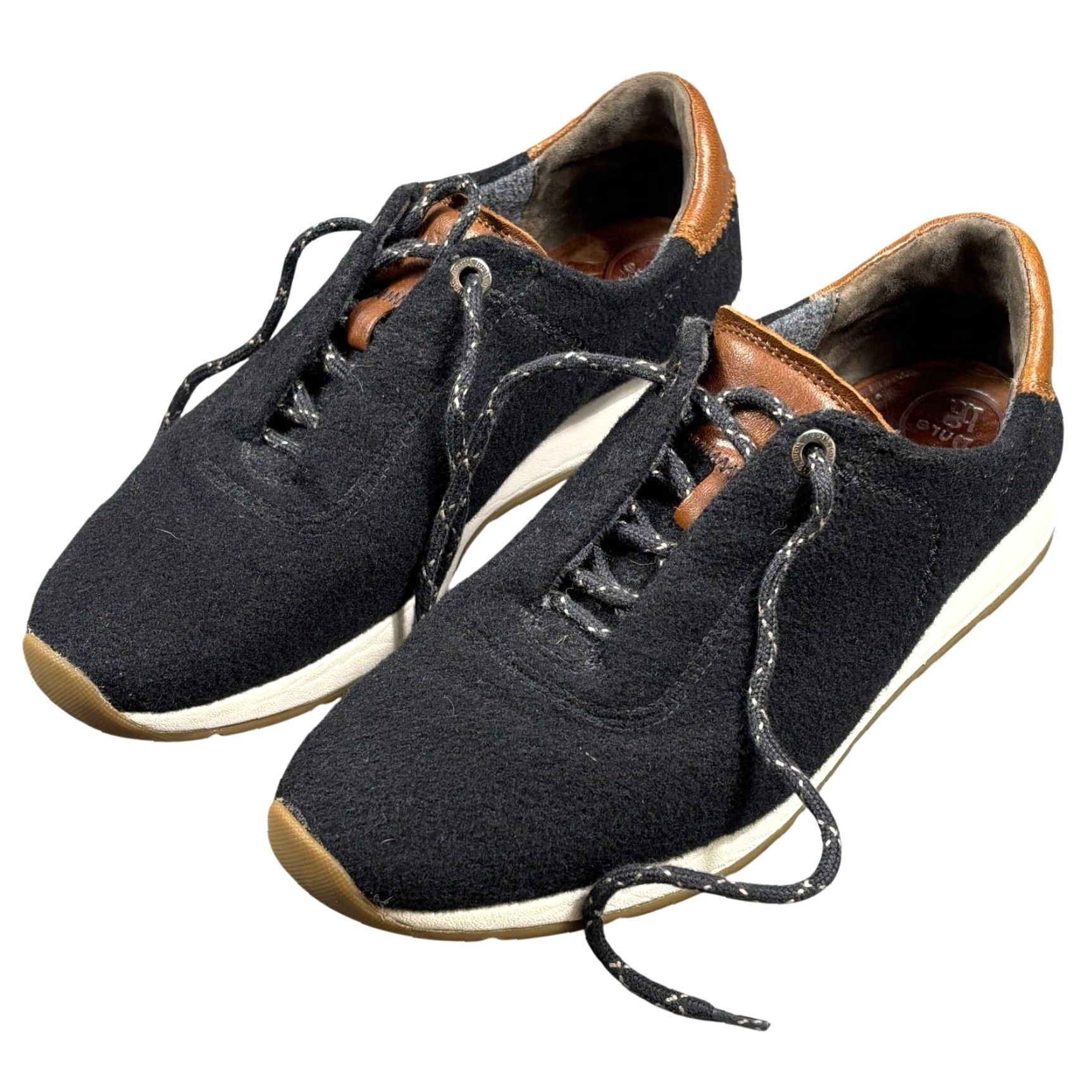 Vintage VINTAGE Paul Green Kalista Sneaker Women 7.5 US/5 UK Black Wool Lace Up Flat Sneaker Womens Shoes Casual Walking Size US 8 / IT 38 - 2 Thumbnail