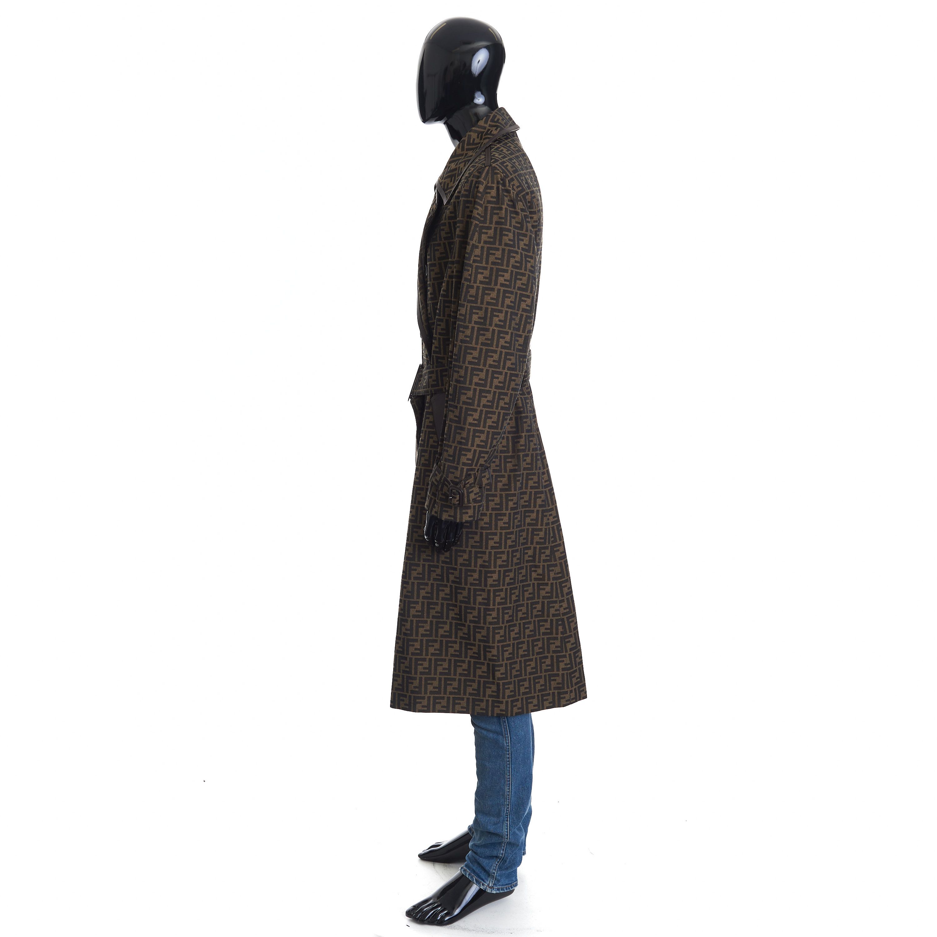 Fendi Double Breasted Trench Coat In Brown FF Jacquard Fabric Size US M / EU 48-50 / 2 - 5 Thumbnail