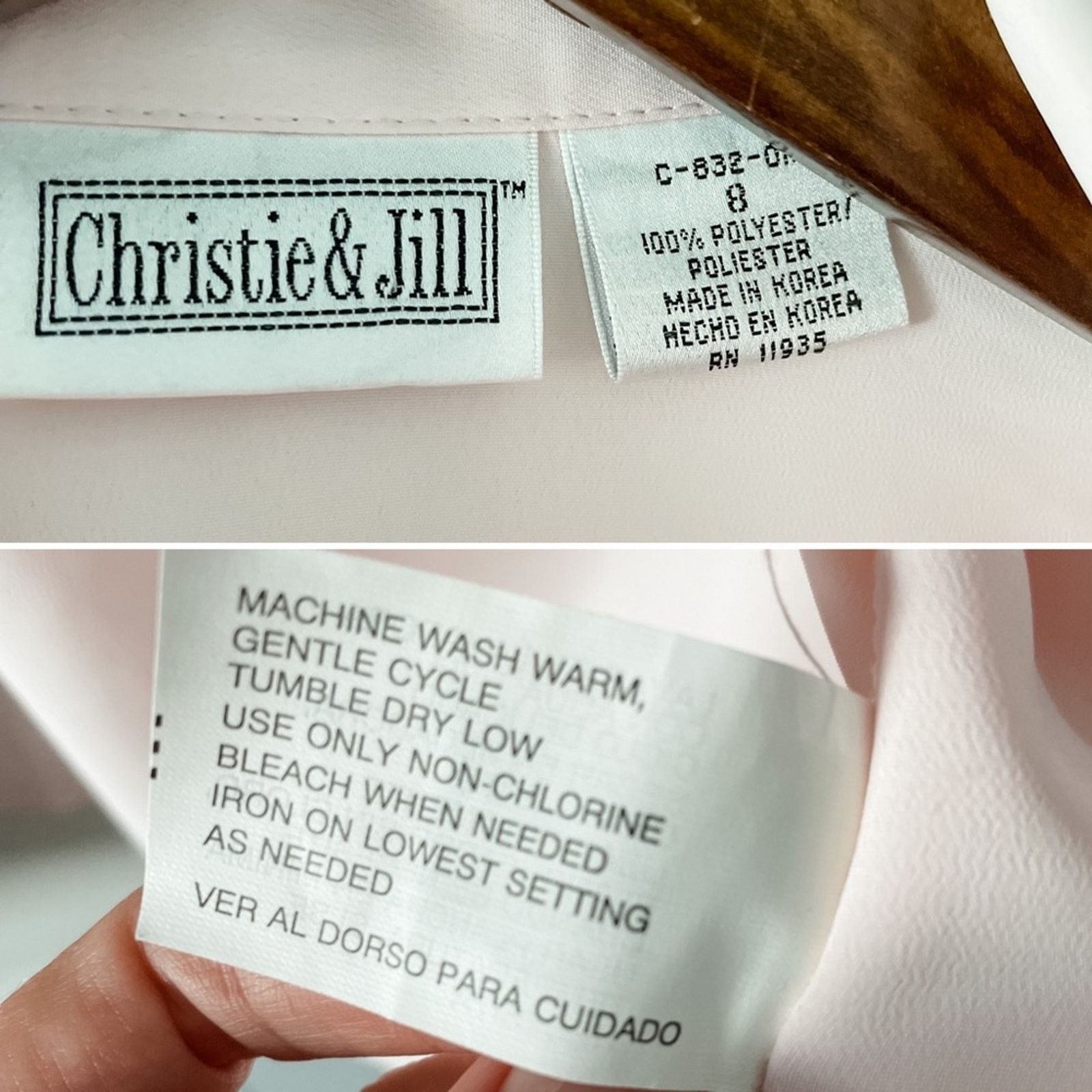 Vintage Vintage pale pink pleated blouse w/ pearl collar M Size M / US 6-8 / IT 42-44 - 8 Thumbnail