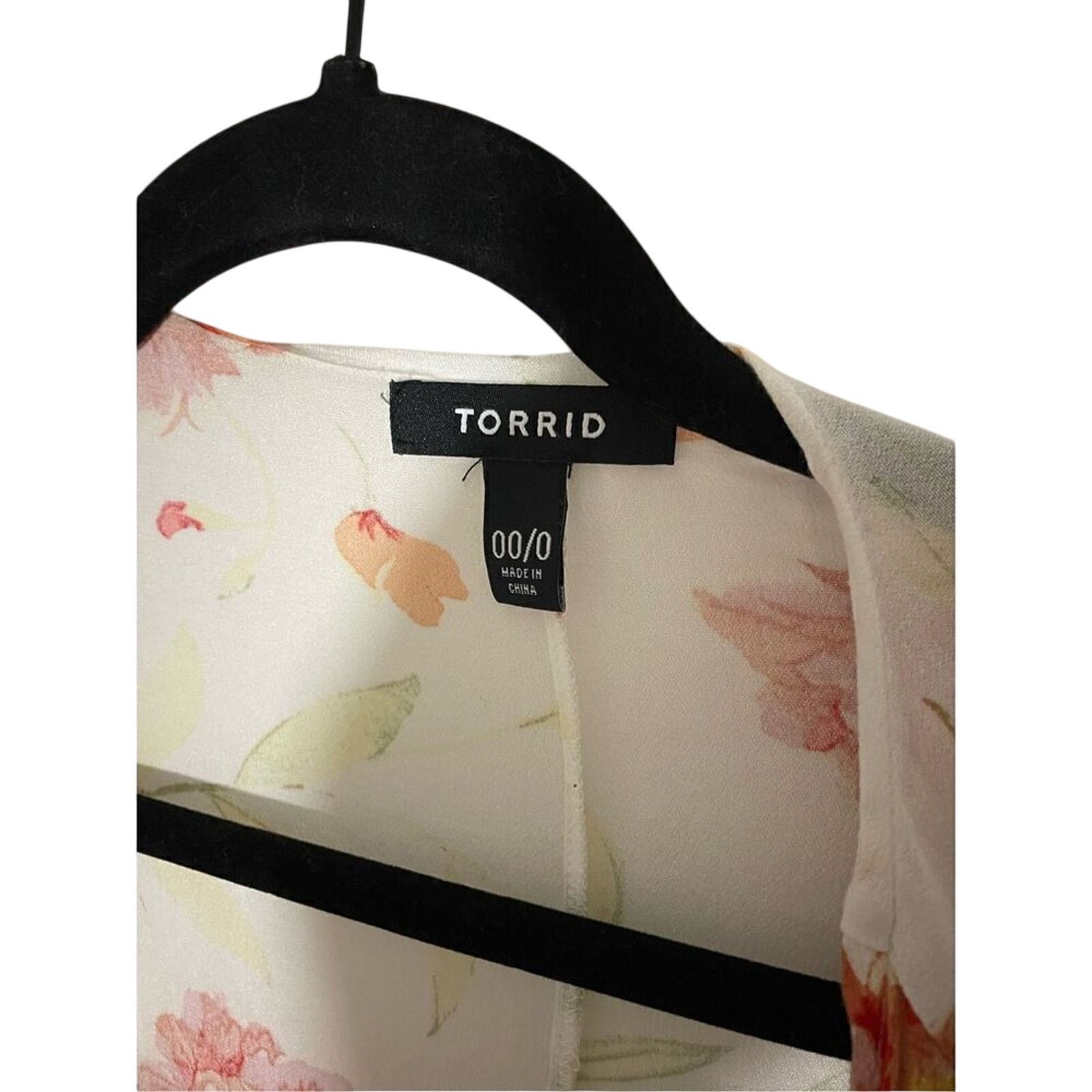 Other Torrid Womens 0/00 Large Floral Open Front Duster Cottage Size L / US 10 / IT 46 - 2 Thumbnail