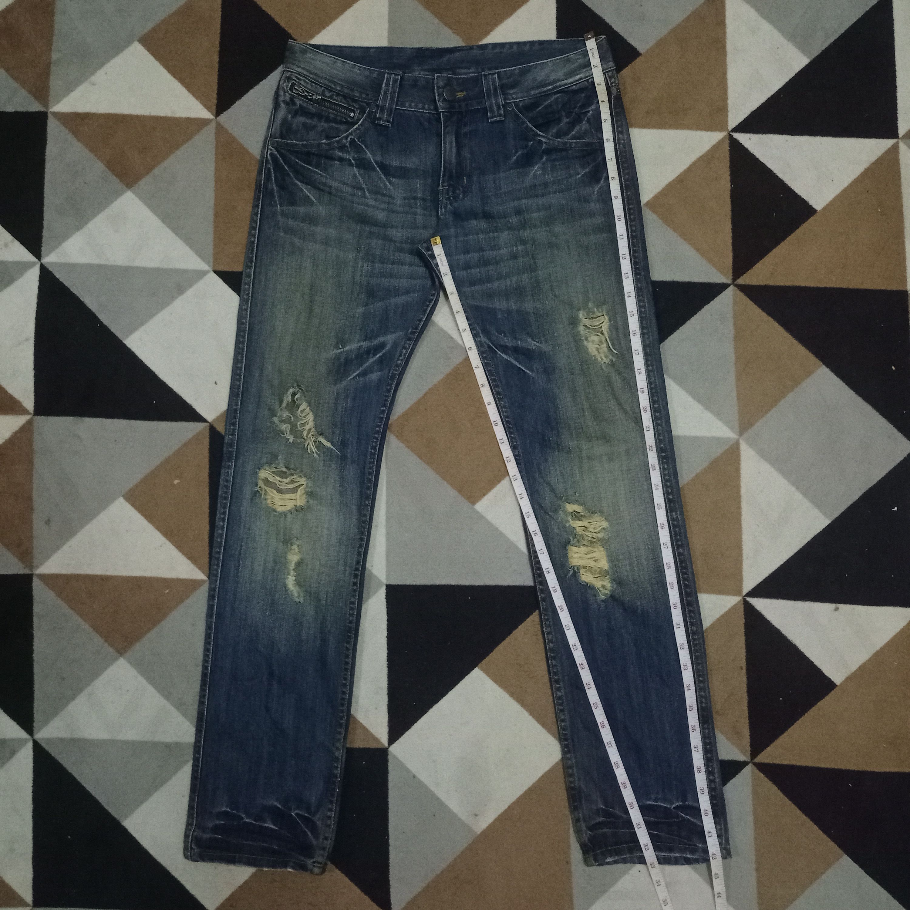 Japanese Brand Vintage Japanese Rattle Trap Blue Wash Distressed Jeans Size US 34 / EU 50 - 10 Thumbnail