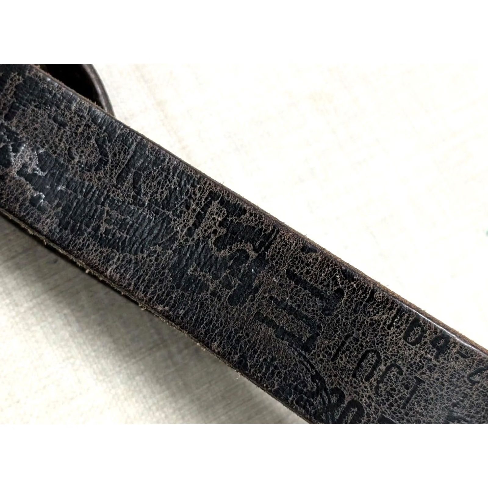 Affliction VINTAGE Affliction belt Western Belt XL 42 Cowhide brown leather Spellout buckle 1-5/8" XS? Size 42 - 7 Thumbnail