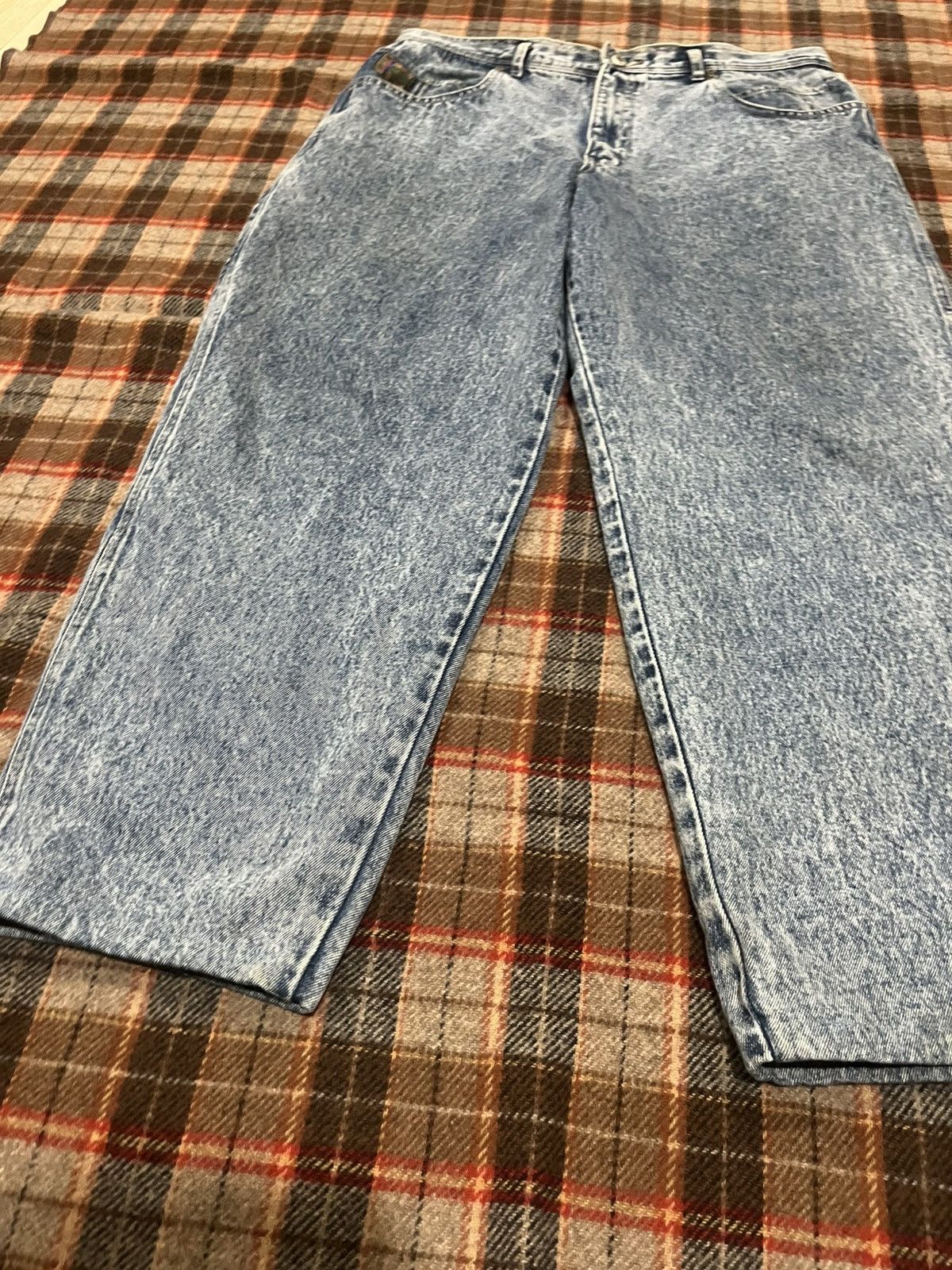 Levi's Vintage 90 Super baggy Brittania Acid Washed denim Jeans 38 Size US 37 - 2 Thumbnail