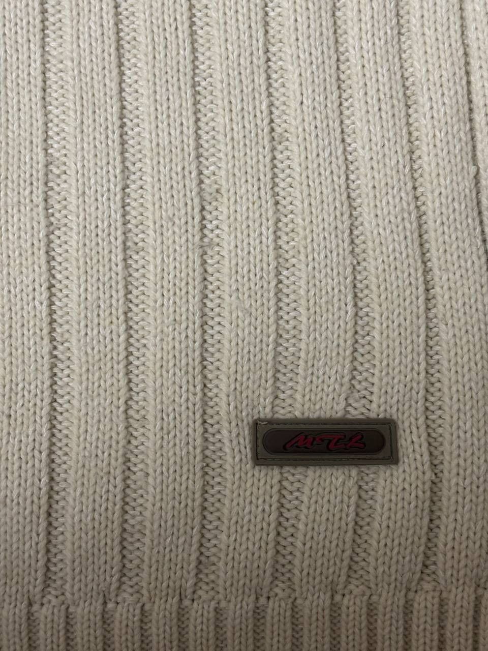 Vintage Vintage MTL Crewneck Sweater - Cream/Off-White Ribbed Knit Size US L / EU 52-54 / 3 - 11 Thumbnail