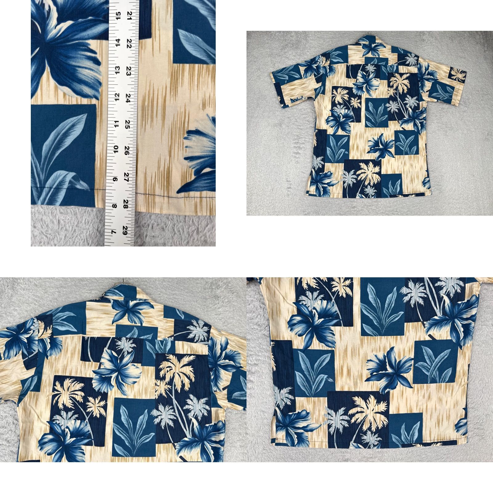 Tori Richard VINTAGE Tori Richard Shirt Men Small Blue Beige Cotton Blend Palm Tree Hawaiian Shirt Size US S / EU 44-46 / 1 - 9 Thumbnail