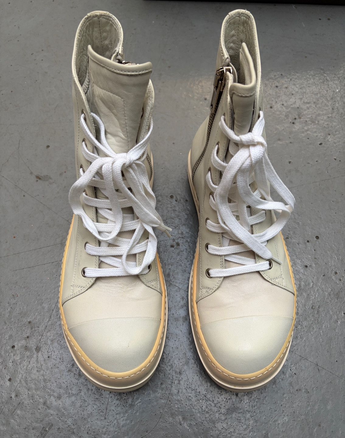 Rick Owens Rare Rick Owens F/W 12 Milk Leather Ramones High DRKSHDW Size US 8.5 / EU 41-42 - 4 Thumbnail