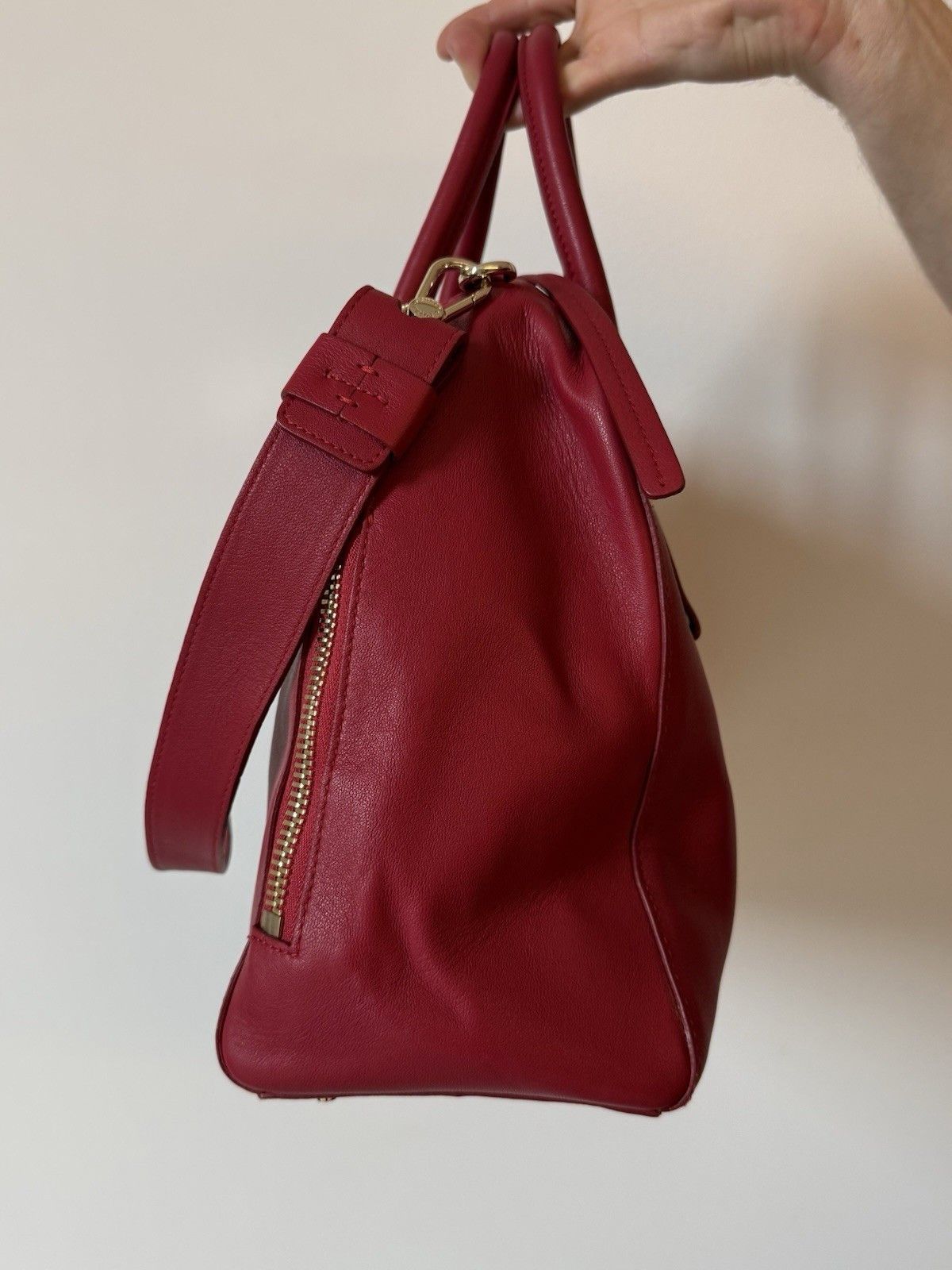Furla Furla Twiggy Red Hand satchel Bag Leather 2 Way Tote Bag Size ONE SIZE - 11 Thumbnail