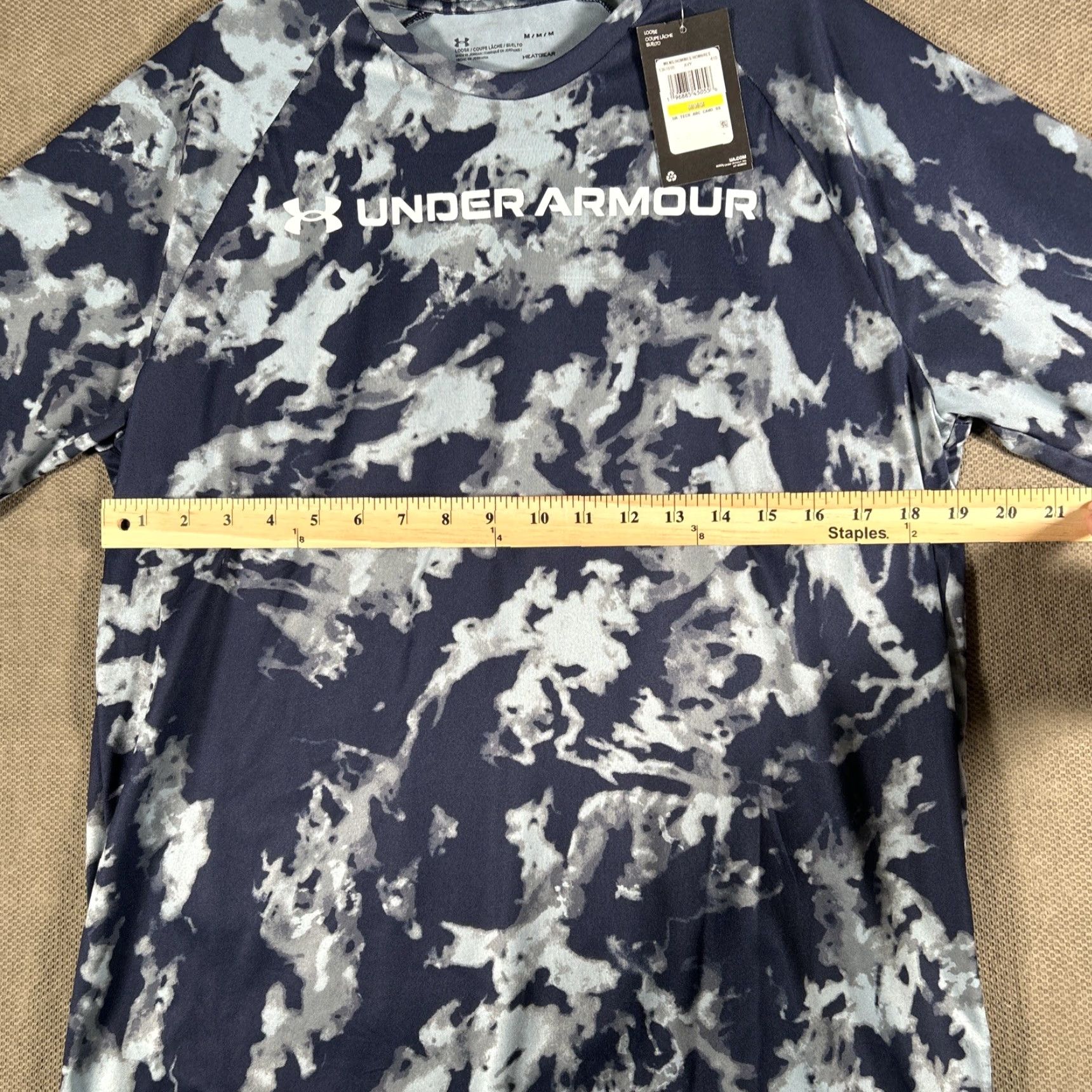 Under Armour Under Armour Shirt Loose Mens Medium Blue Camo Short Sleeve Heat Gear Size US M / EU 48-50 / 2 - 6 Thumbnail