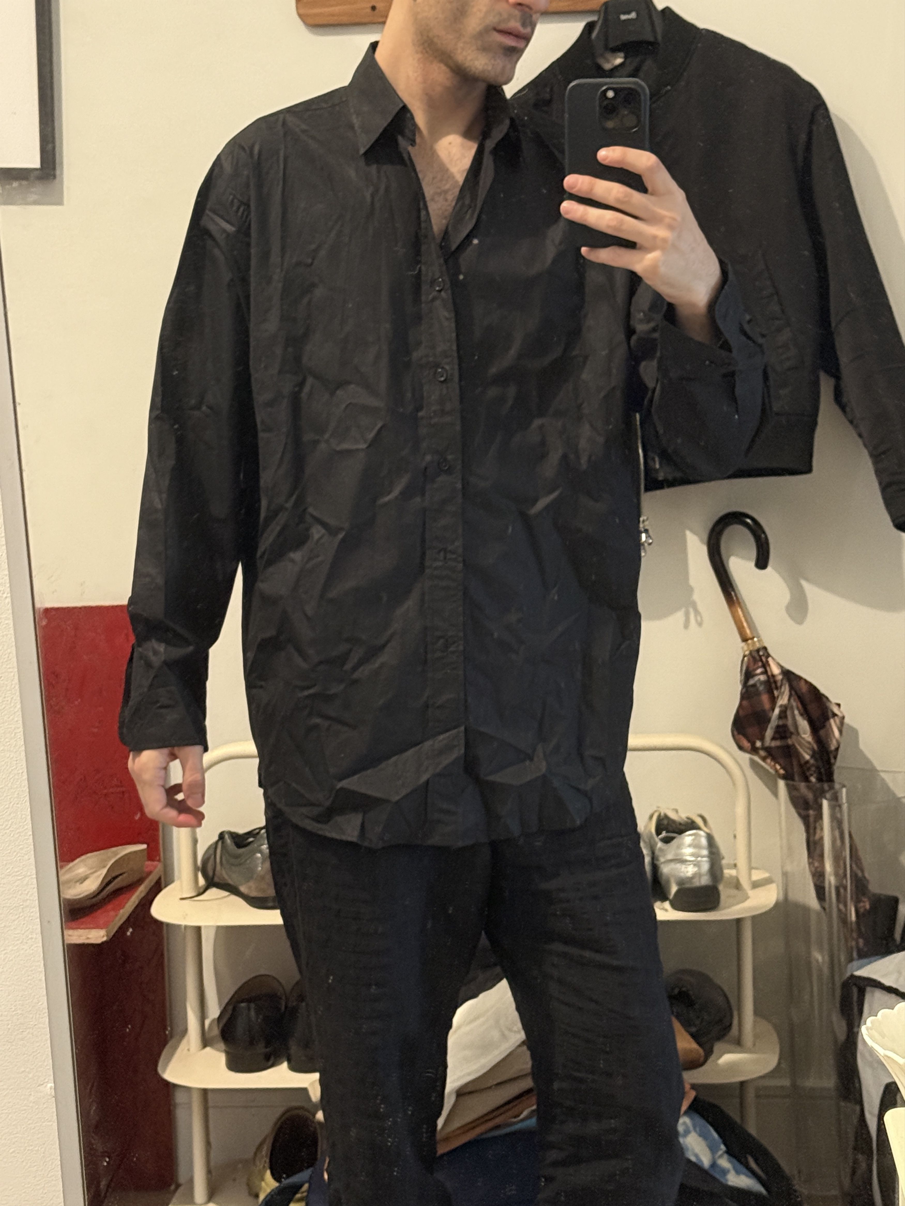 Eytys Waxy Black button up shirt Size US L / EU 52-54 / 3 - 1 Thumbnail
