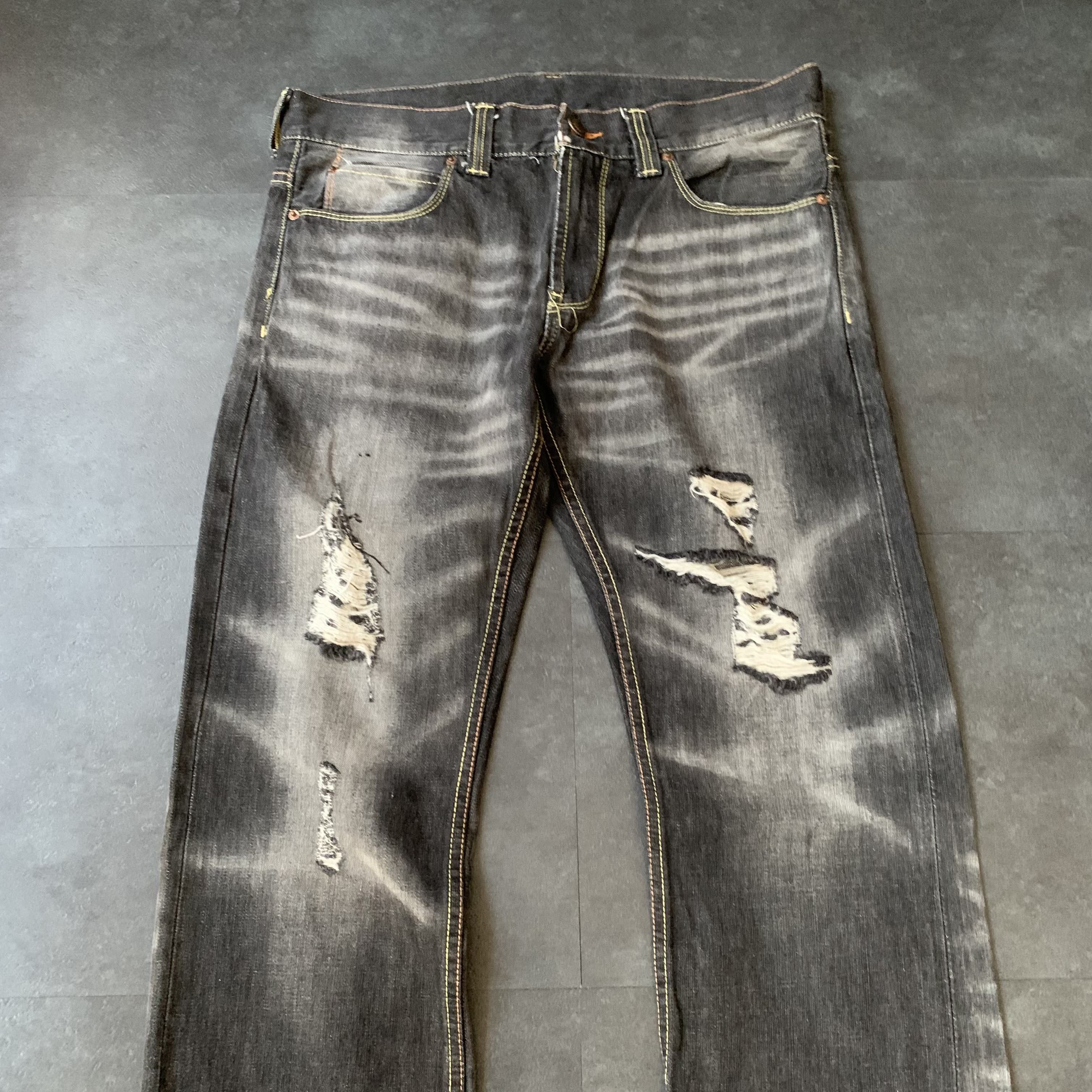 Japanese Brand Hardly Ever's Faded Denim Selvedge Pants Size US 36 / EU 52 - 4 Thumbnail