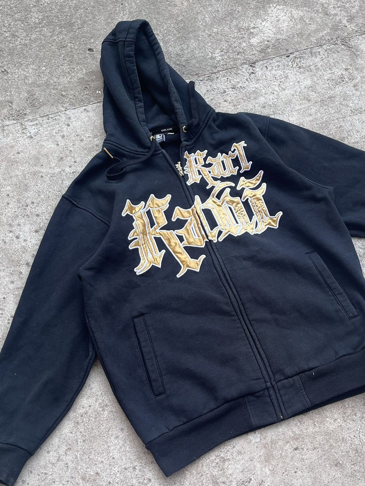 Designer × Karl Kani × Vintage Karl Kani Zip-Up Rap Hoodie Ed Hardy Style Size US XL / EU 56 / 4 - 1 Thumbnail
