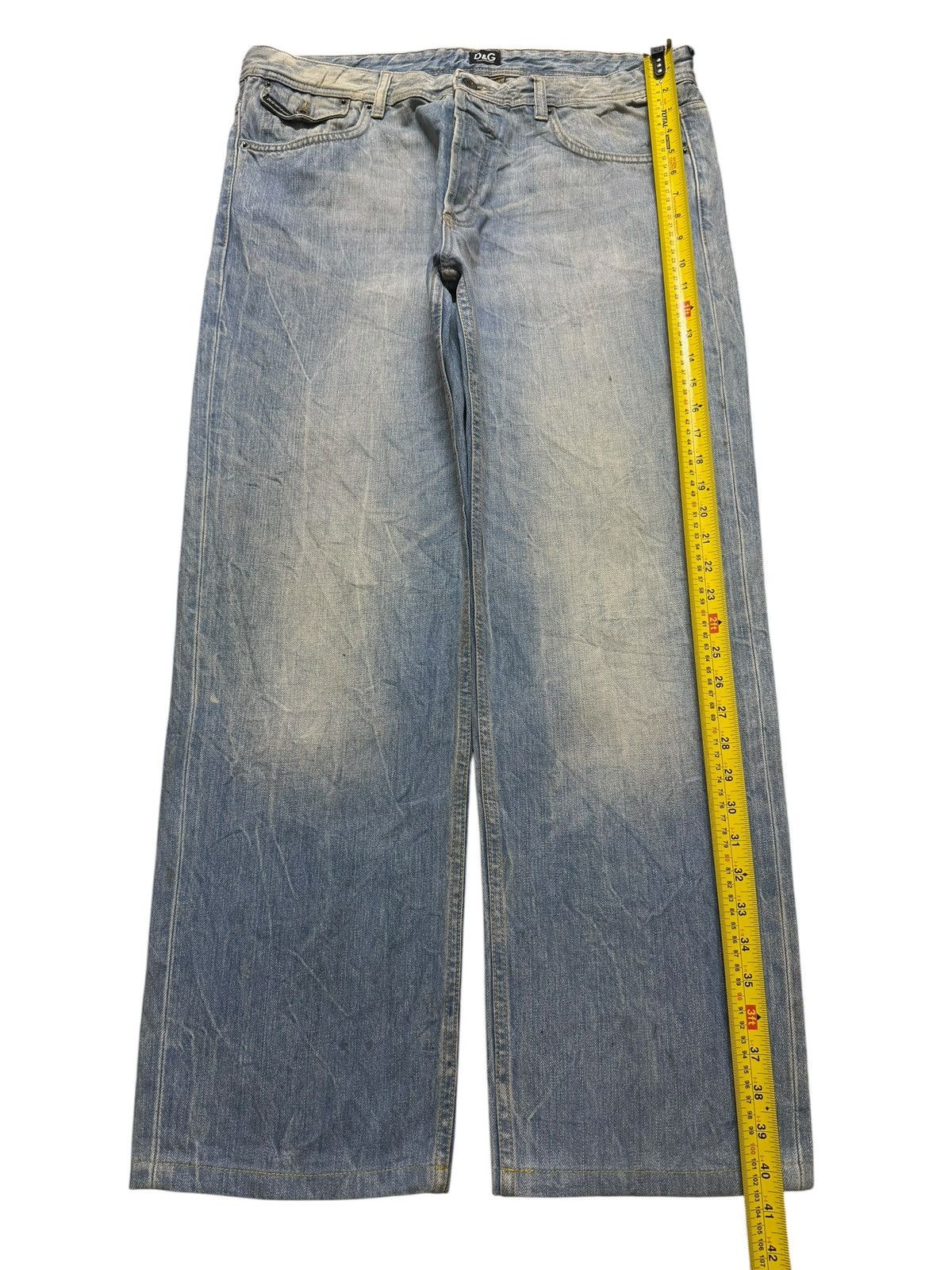 Dolce & Gabbana Vintage 90s Dolce & Gabbana Blue Faded Wash Wide Leg Loose Size US 36 / EU 52 - 9 Thumbnail