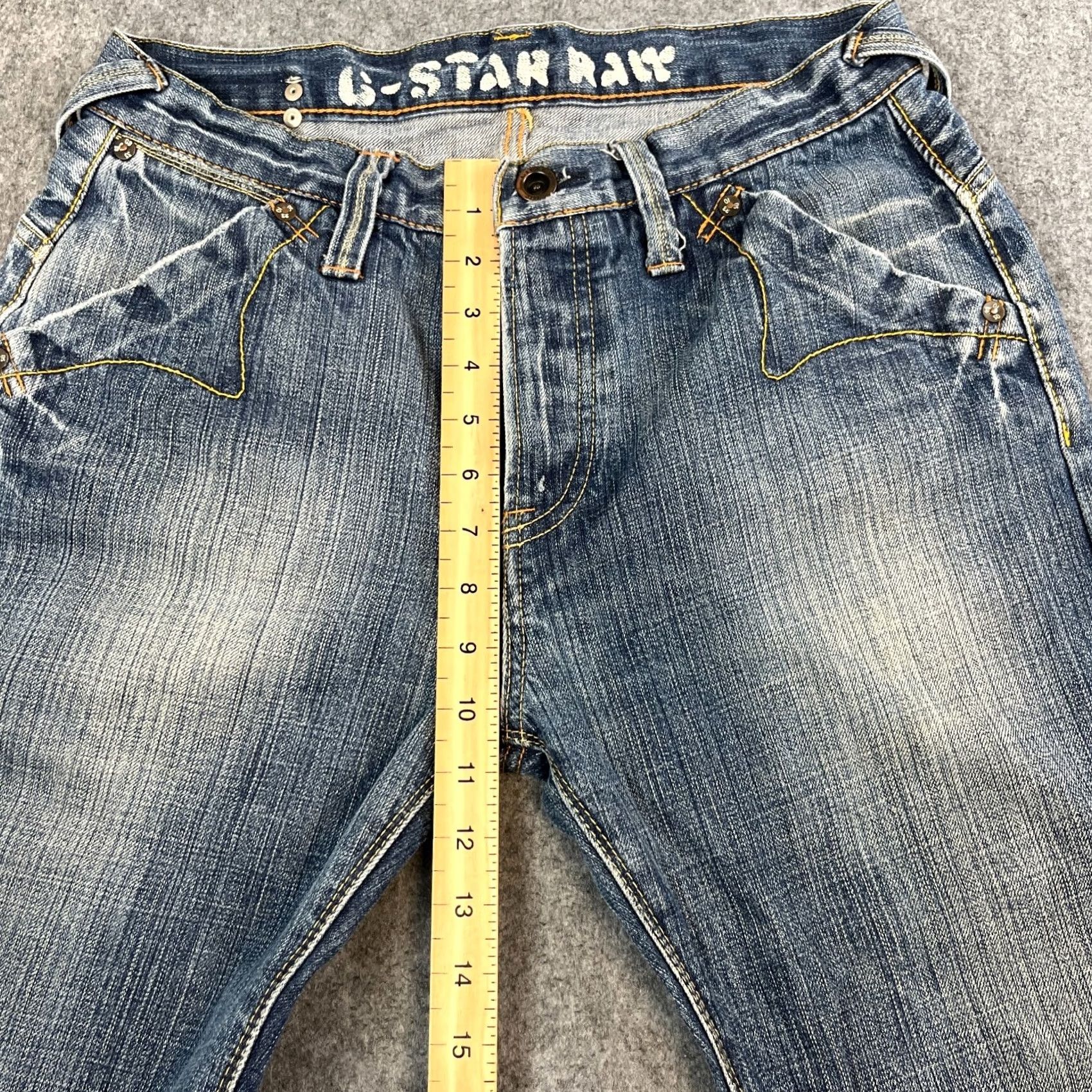 G-Star VINTAGE G-Star Jeans Relaxed Straight 32 30 Mid Wash Blue Y2K Flap Pockets Men Regular 5-Pocket Denim Cotton Jeans Mens Blue Stars 90s Size US 32 / EU 48 - 5 Thumbnail