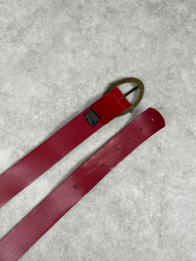 Just Cavalli 2000s Cavalli Red Suede Leather Premium Belt Size ONE SIZE - 5 Thumbnail