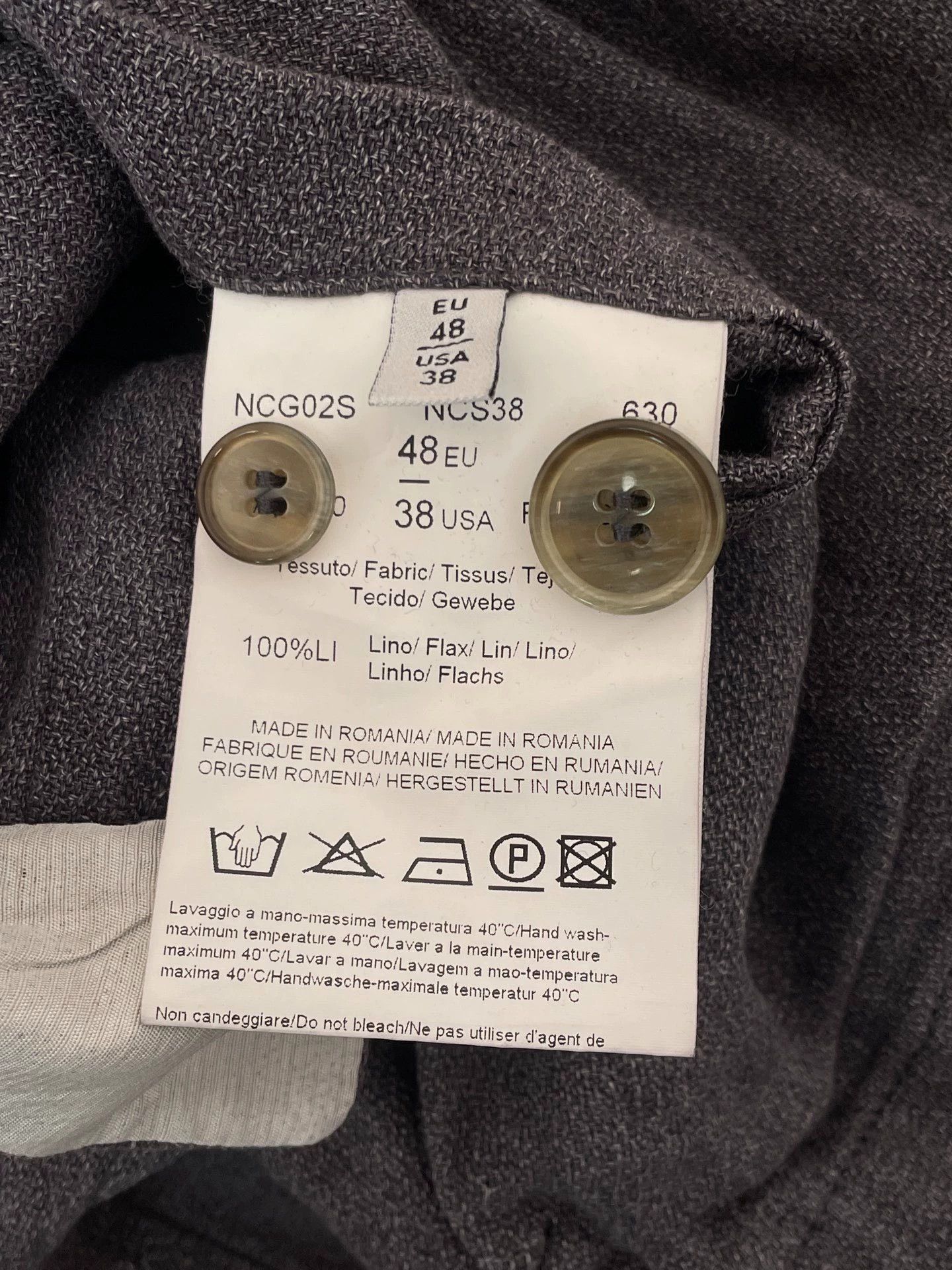 Armani Armani Collezioni Men's Linen Suit Jacket 38/48 (43s/106b) Size US M / EU 48-50 / 2 - 5 Thumbnail