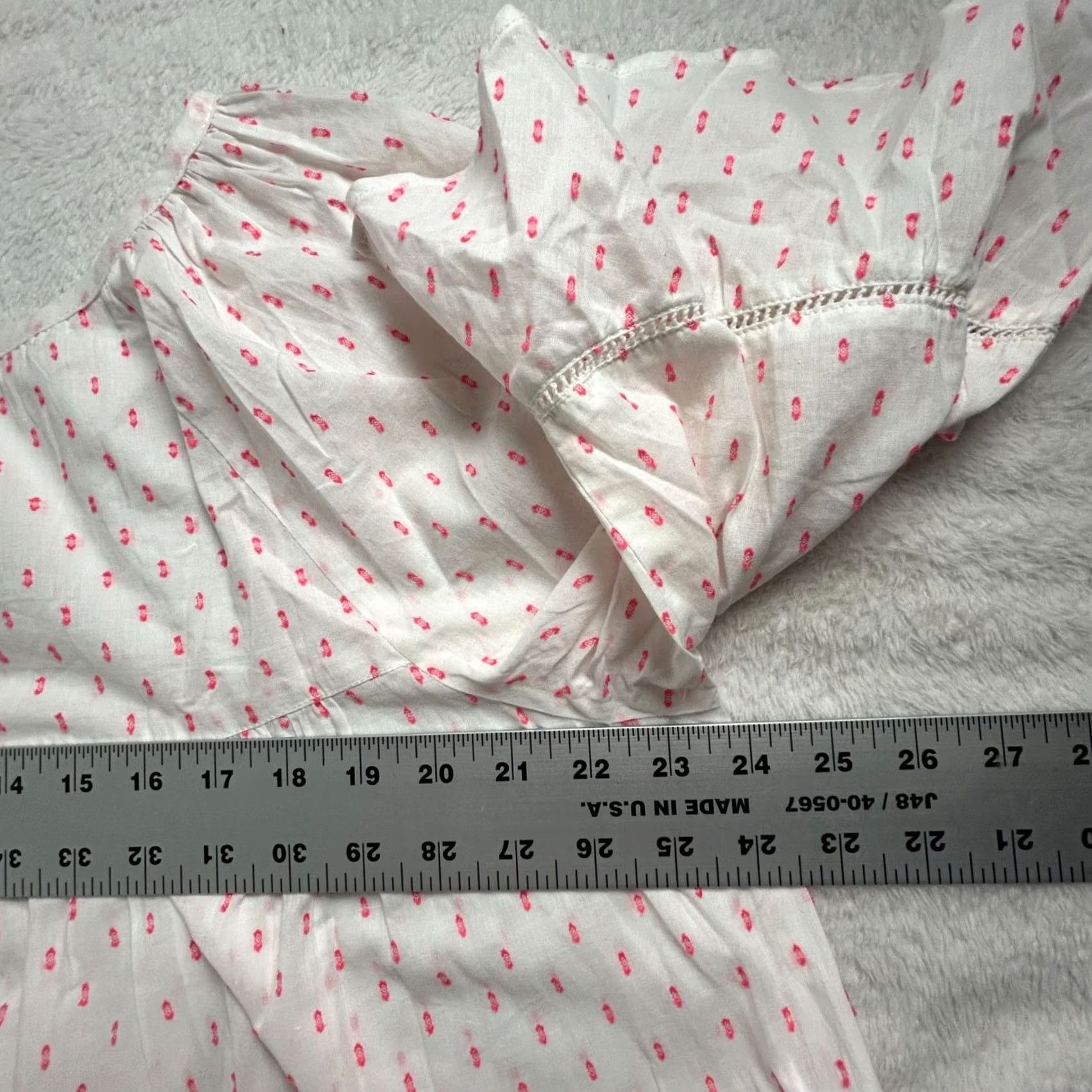 Paige Charlie Paige Womens Pink Polka Dot Ruffle Sleeve Blouse Top XL 100% Cotton New Size XL / US 12-14 / IT 48-50 - 7 Thumbnail
