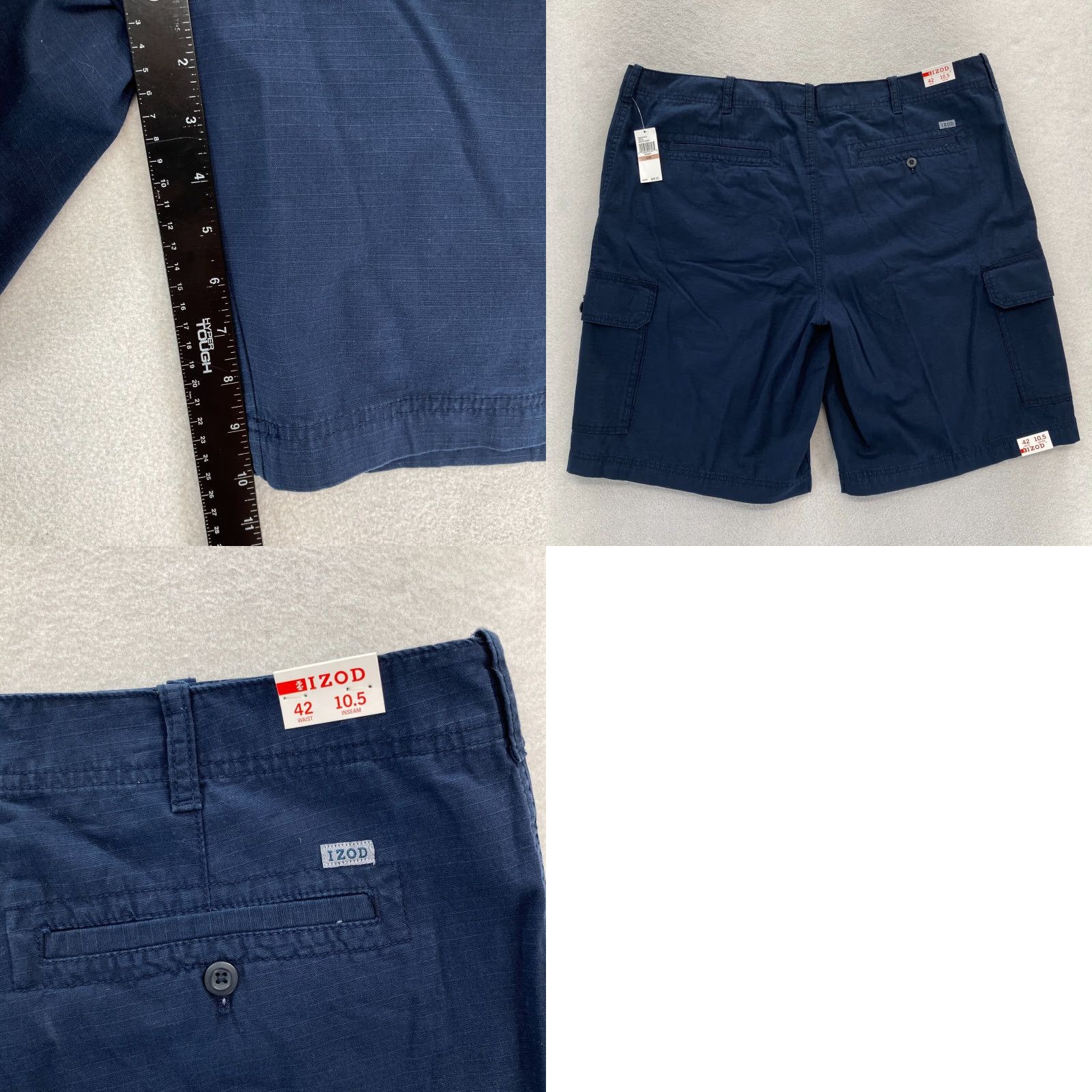 Izod IZOD Cargo Shorts Mens 42 Navy Blue Casual Outdoors Hiking Travel NWT Ripstop Cargo Short's Navy Blue 42 Mens Size US 42 / EU 58 - 8 Thumbnail