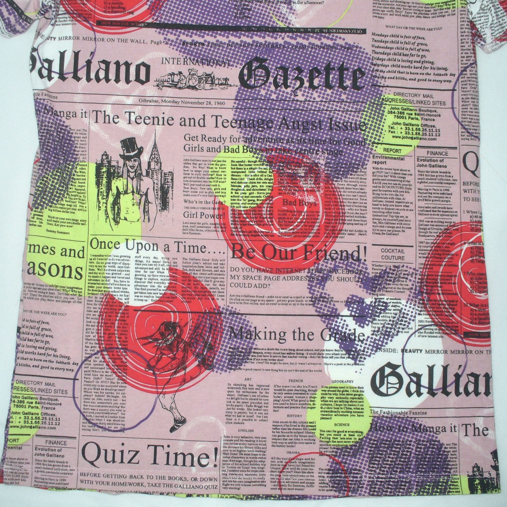John Galliano John Galliano pink newspaper print tee Size XS / US 0-2 / IT 36-38 - 6 Thumbnail